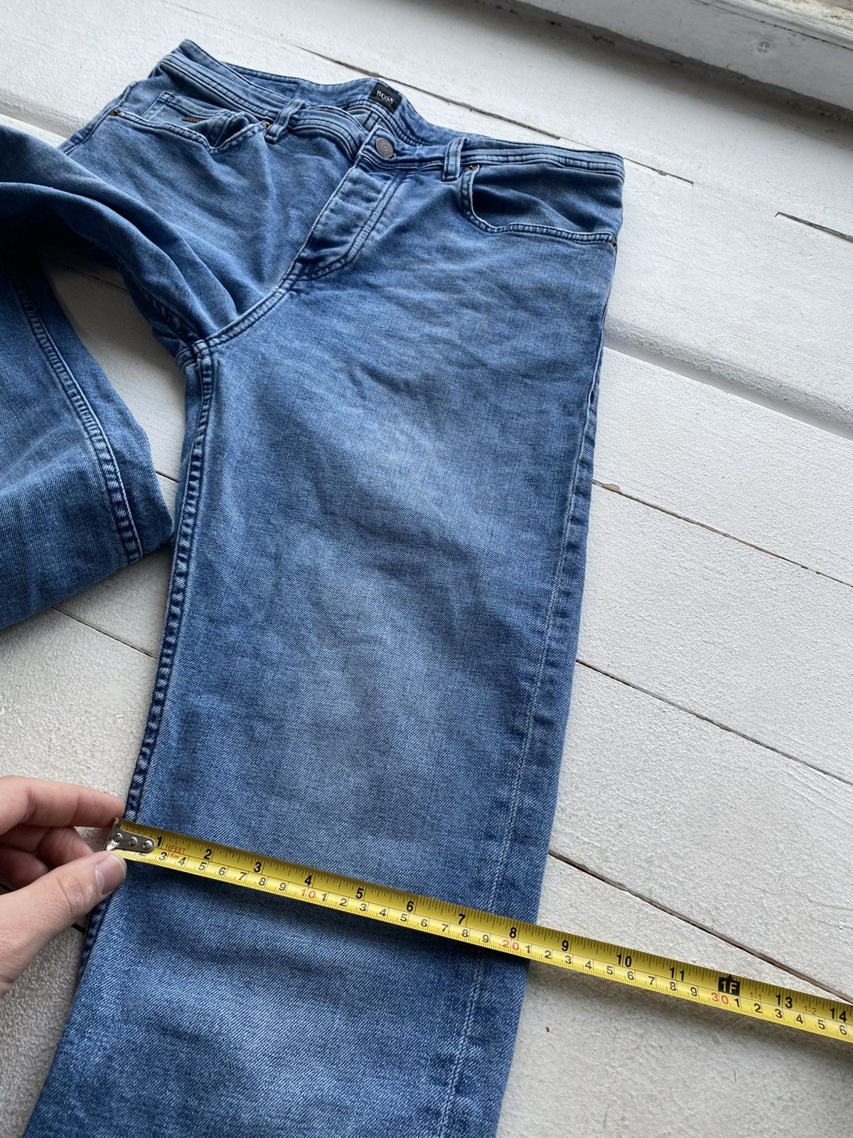 Hugo Boss 00s BOSS Hugo Boss Slim Fit Blue Jeans Light Wash Denim Size US 32 / EU 48 - 20 Thumbnail