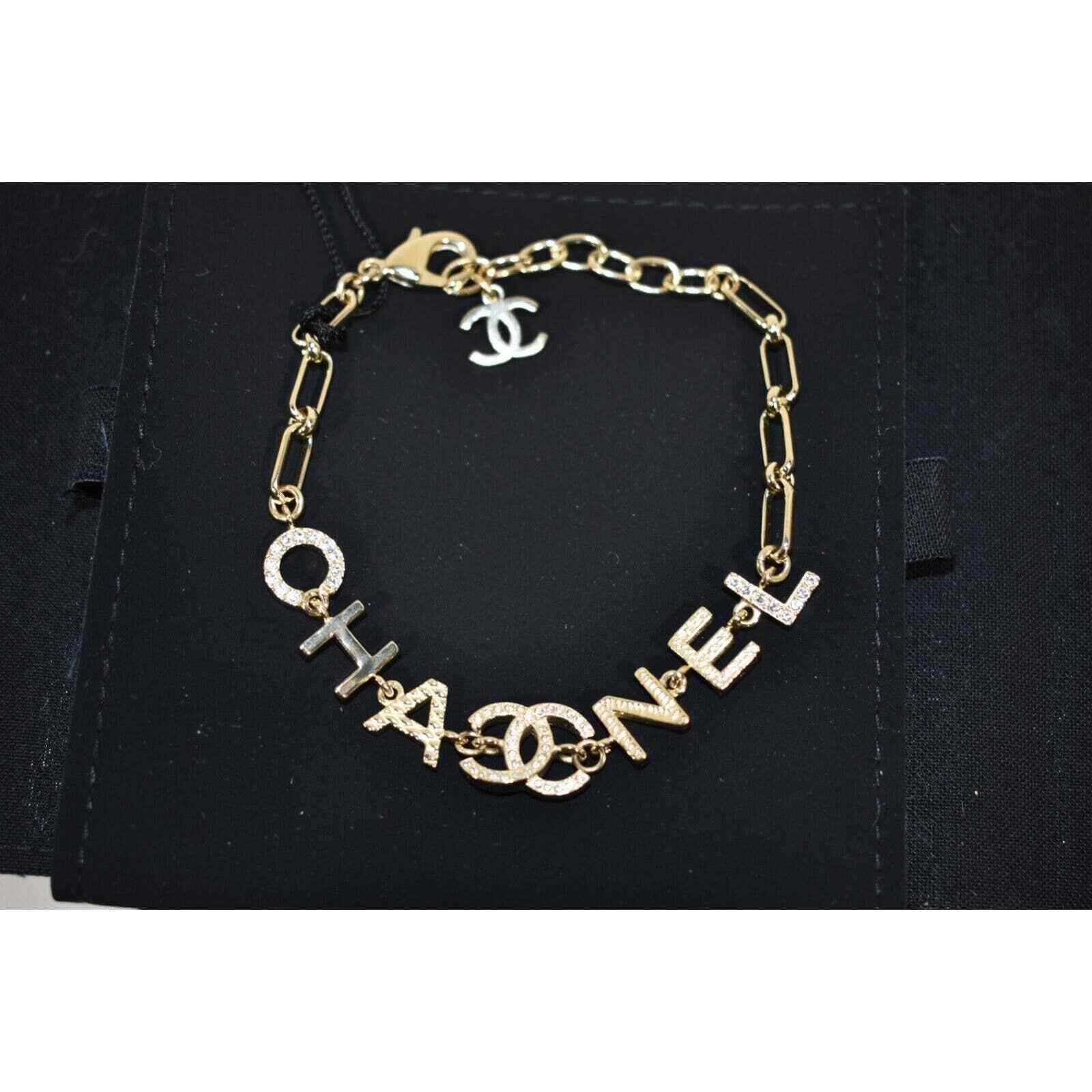 Chanel Chanel 22P Gold Chain Link Crystal Runway Arm Bracelet Size ONE SIZE - 11 Thumbnail
