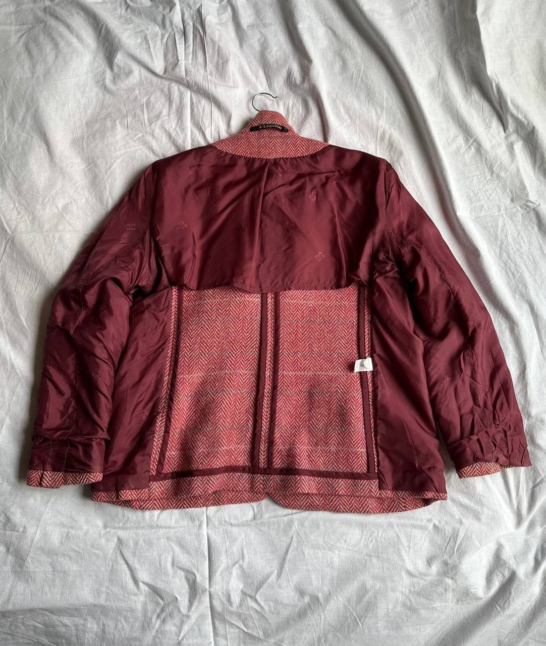 DAKS × Vintage DAKS London vintage red-white herringbone tweed blazer Size US M / EU 48-50 / 2 - 7 Thumbnail