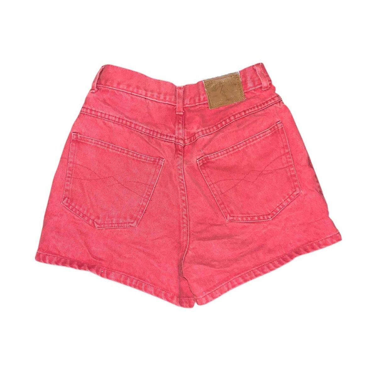 Other 80s 90s Red Jean Shorts High Waist Morocco 9/10 Waist 27" Size 32" / US 10 / IT 46 - 3 Thumbnail
