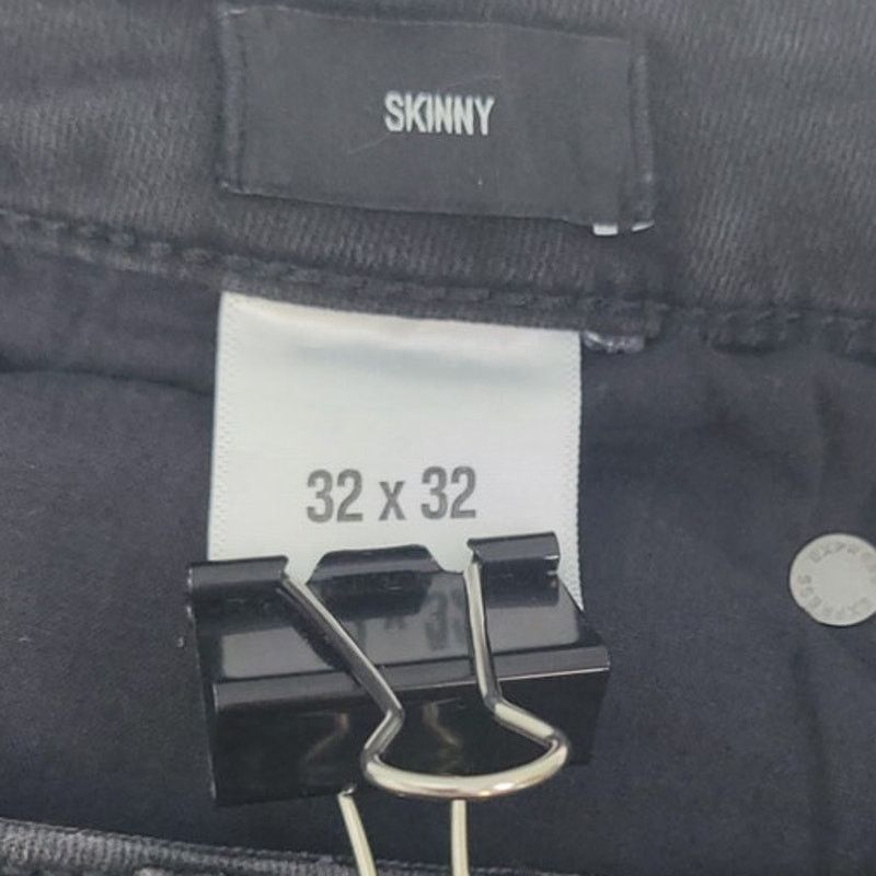 Express Express Mens 32x32 Stretch Spandex Black Skinny Denim Jeans Size US 32 / EU 48 - 5 Thumbnail