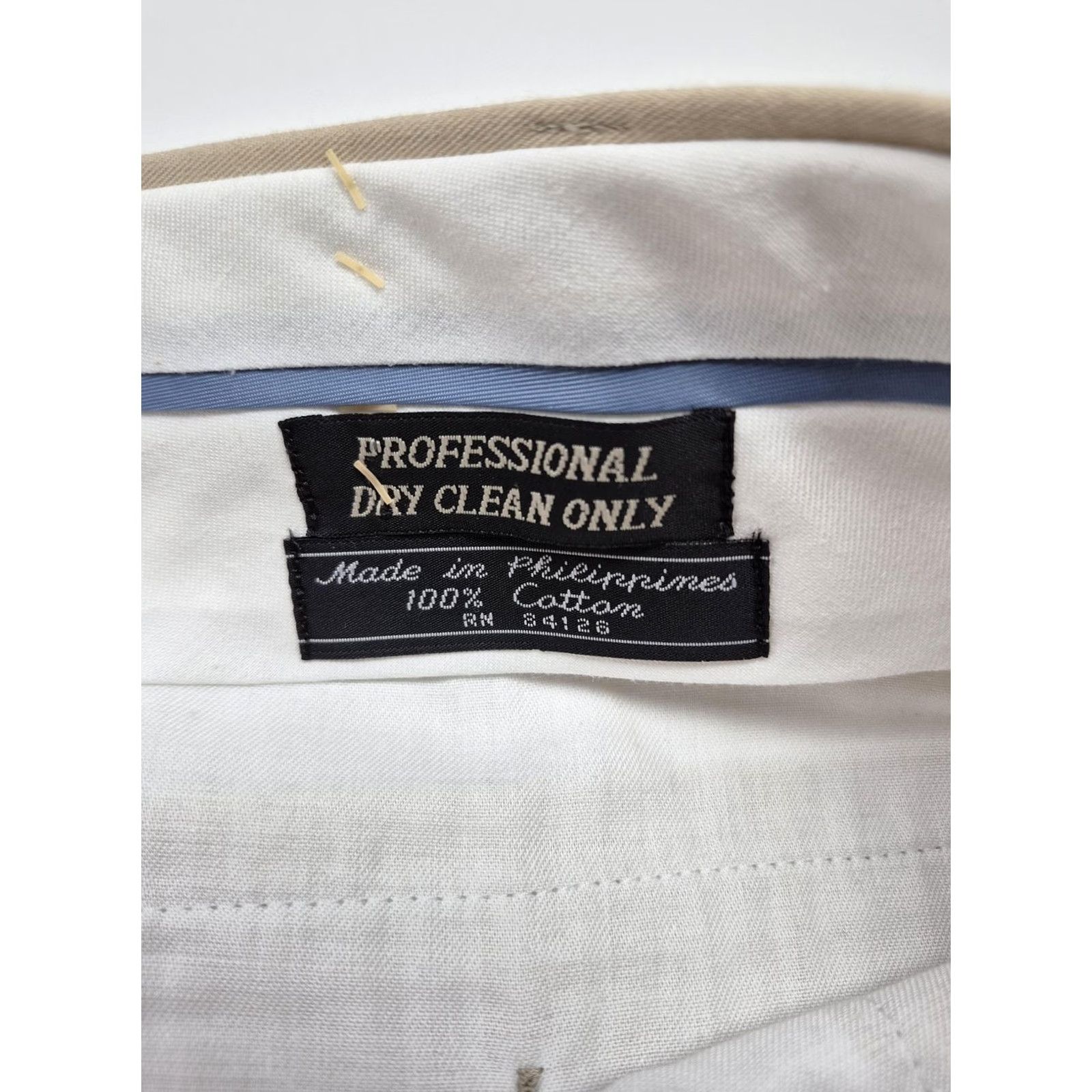 Vintage Haspel Dress Pants Mens 42x36 Beige Cotton Pleated Astor Classic Unhemmed NWT Size US 42 / EU 58 - 4 Thumbnail