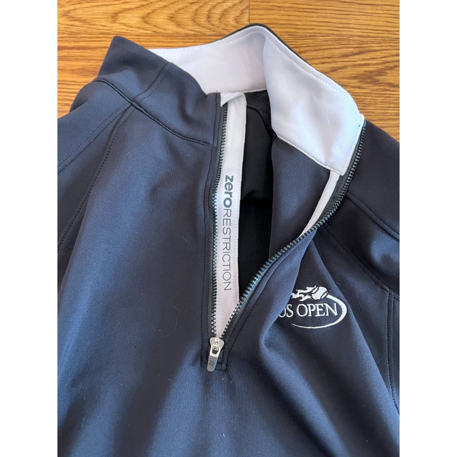 Vintage Zero Restriction Tour Series Quarter Zip Pullover Women's L Black Mock Neck Golf Tennis US Open Outdoor Activewear Size L / US 10 / IT 46 - 6 Thumbnail