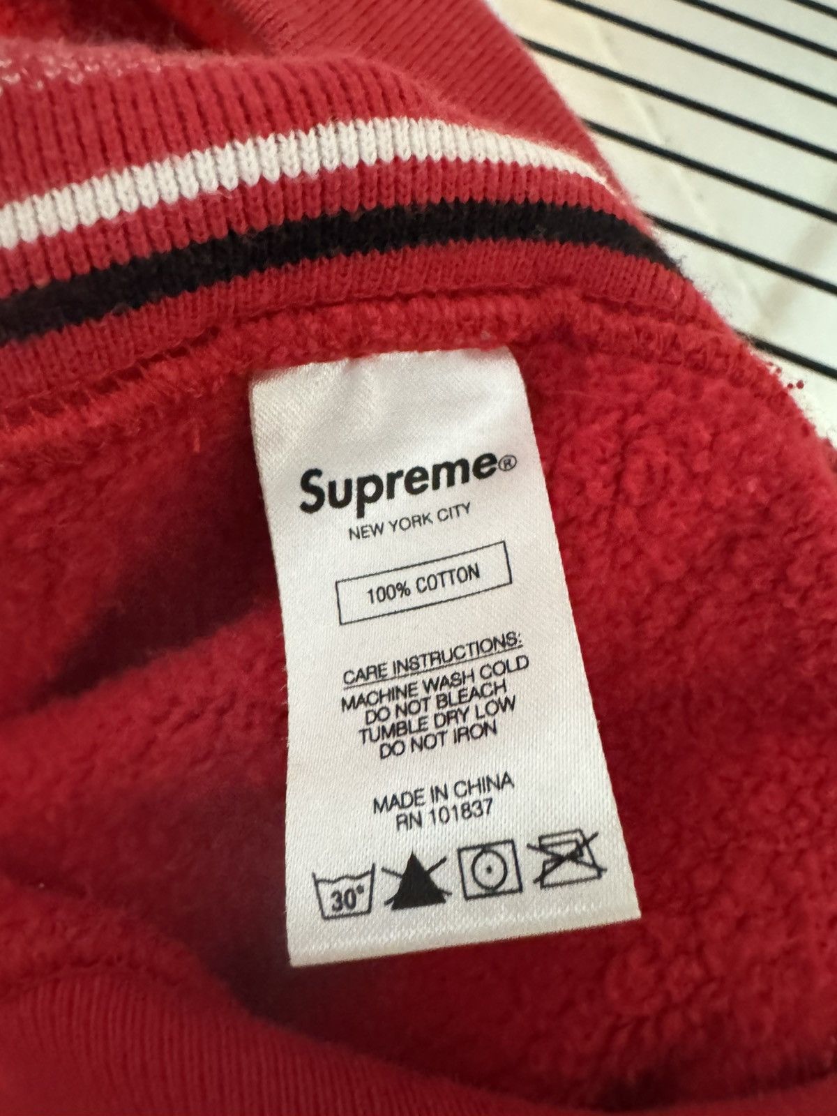 Supreme Supreme Text Rib Hooded Sweatshirt Red Size US M / EU 48-50 / 2 - 6 Thumbnail