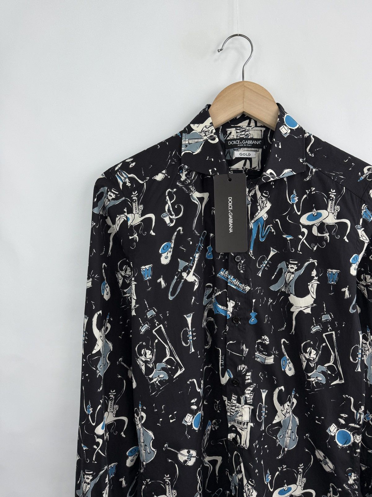 Dolce & Gabbana 🇮🇹❗️NEW Dolce Gabbana Gold Shirt Jazz Print Made in Italy Size US S / EU 44-46 / 1 - 5 Thumbnail