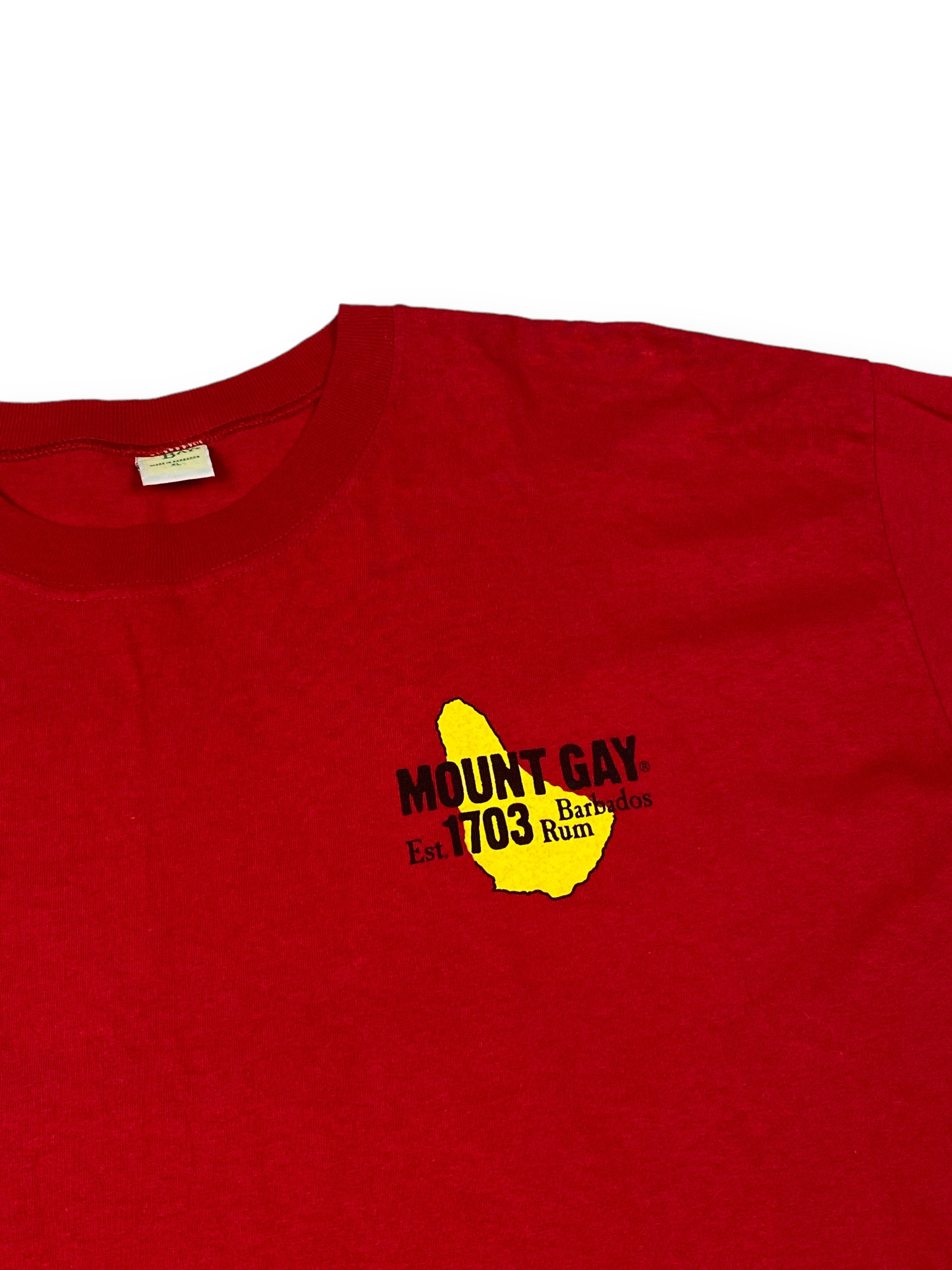 Vintage Vintage MOUNT GAY Barbados Red Big Logo T-Shirt M642 Size US XL / EU 56 / 4 - 5 Thumbnail
