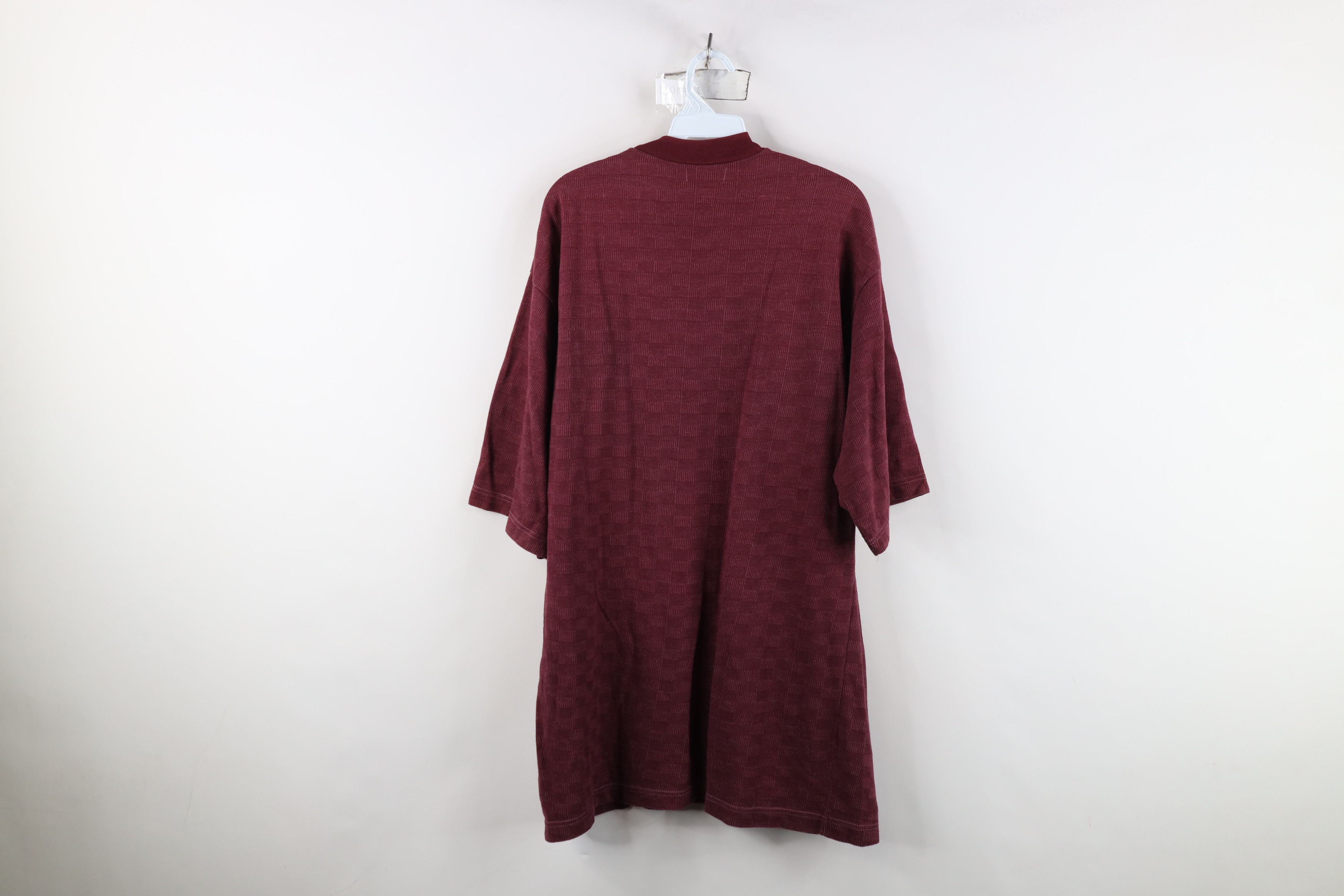 Vintage Vintage 90s Streetwear Checkered Knit Pocket T-Shirt Red Size US XL / EU 56 / 4 - 10 Thumbnail