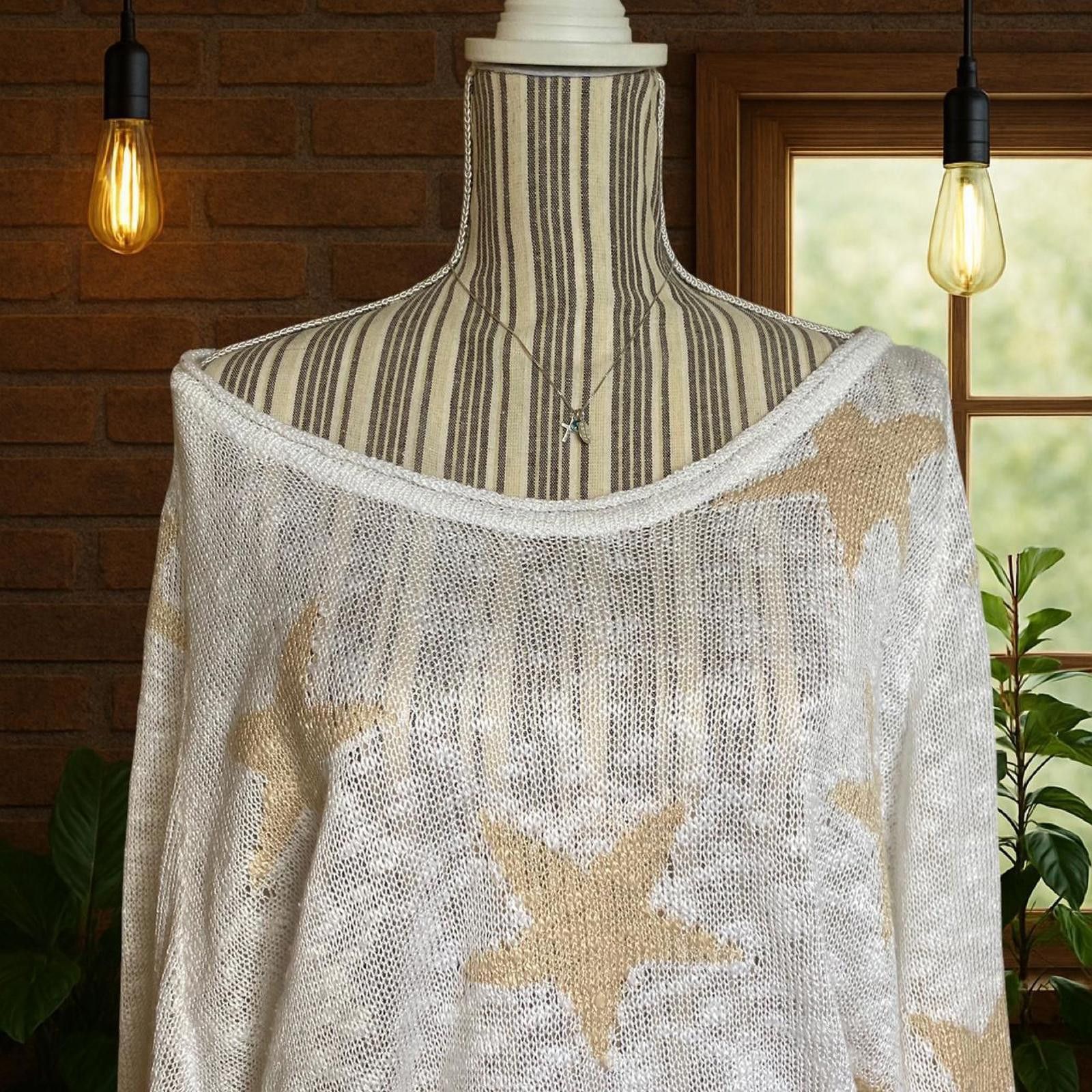 Other White and gold star knit sweater Size S / US 4 / IT 40 - 2 Thumbnail