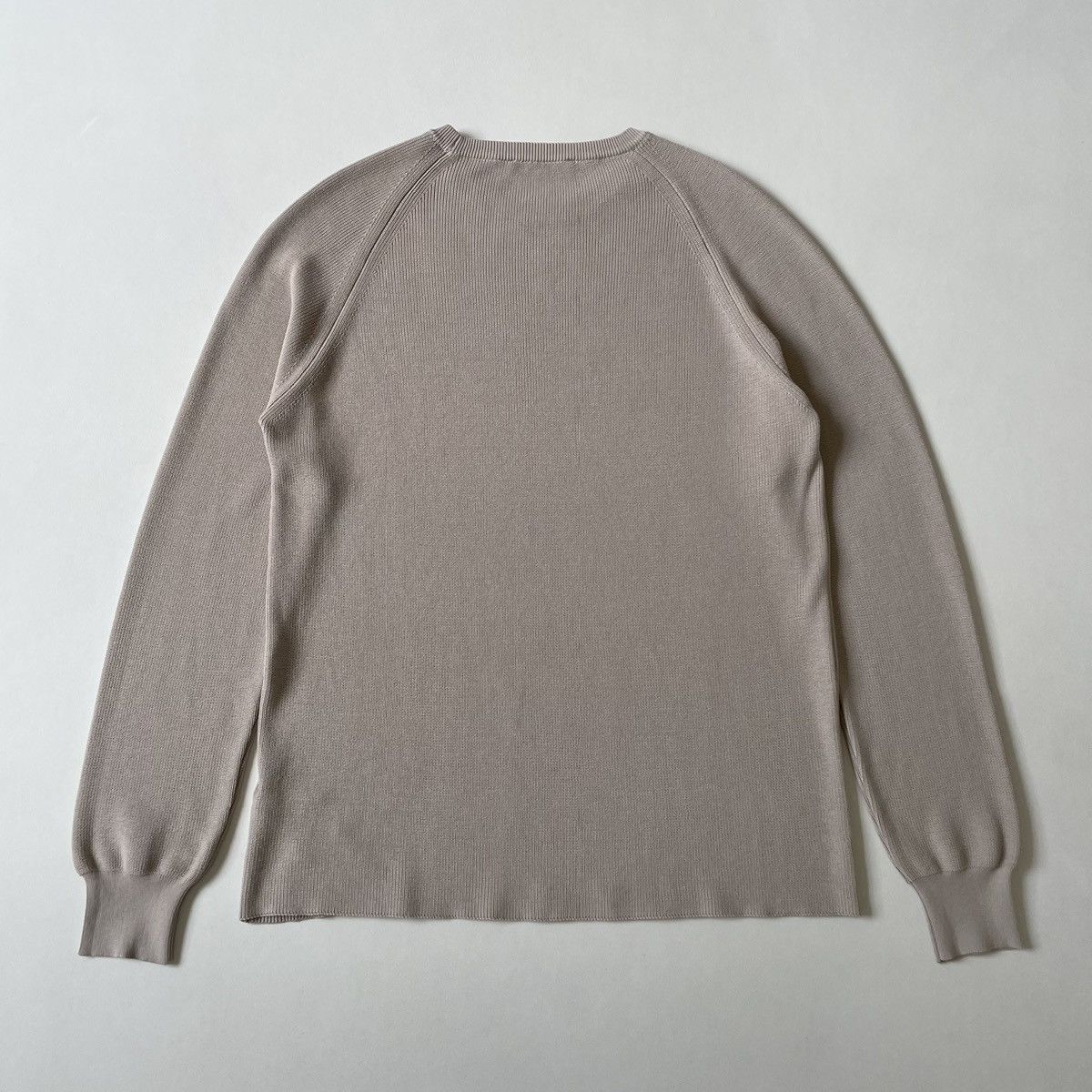 Casey Casey Beige ‘Rib Stitch’ Knit Cotton Sweater Size US XL / EU 56 / 4 - 13 Thumbnail
