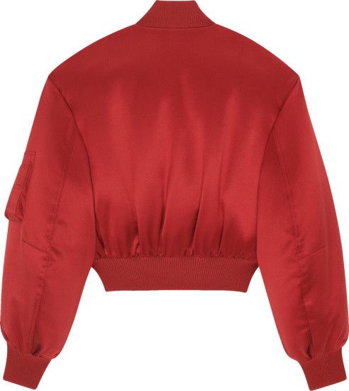 Saint Laurent Paris o1bcso1str1124 Bomber Jacket in Red Size XS / US 0-2 / IT 36-38 - 2 Thumbnail