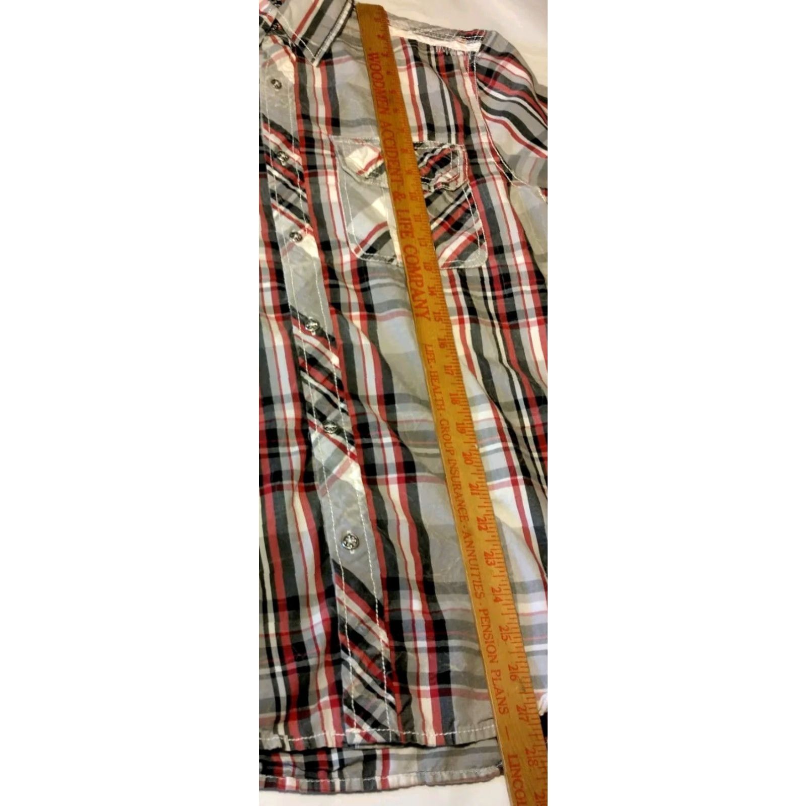 Affliction Affliction Black Premium Shirt Medium Gray Red Black Plaid Button Embroidered Size US M / EU 48-50 / 2 - 6 Thumbnail