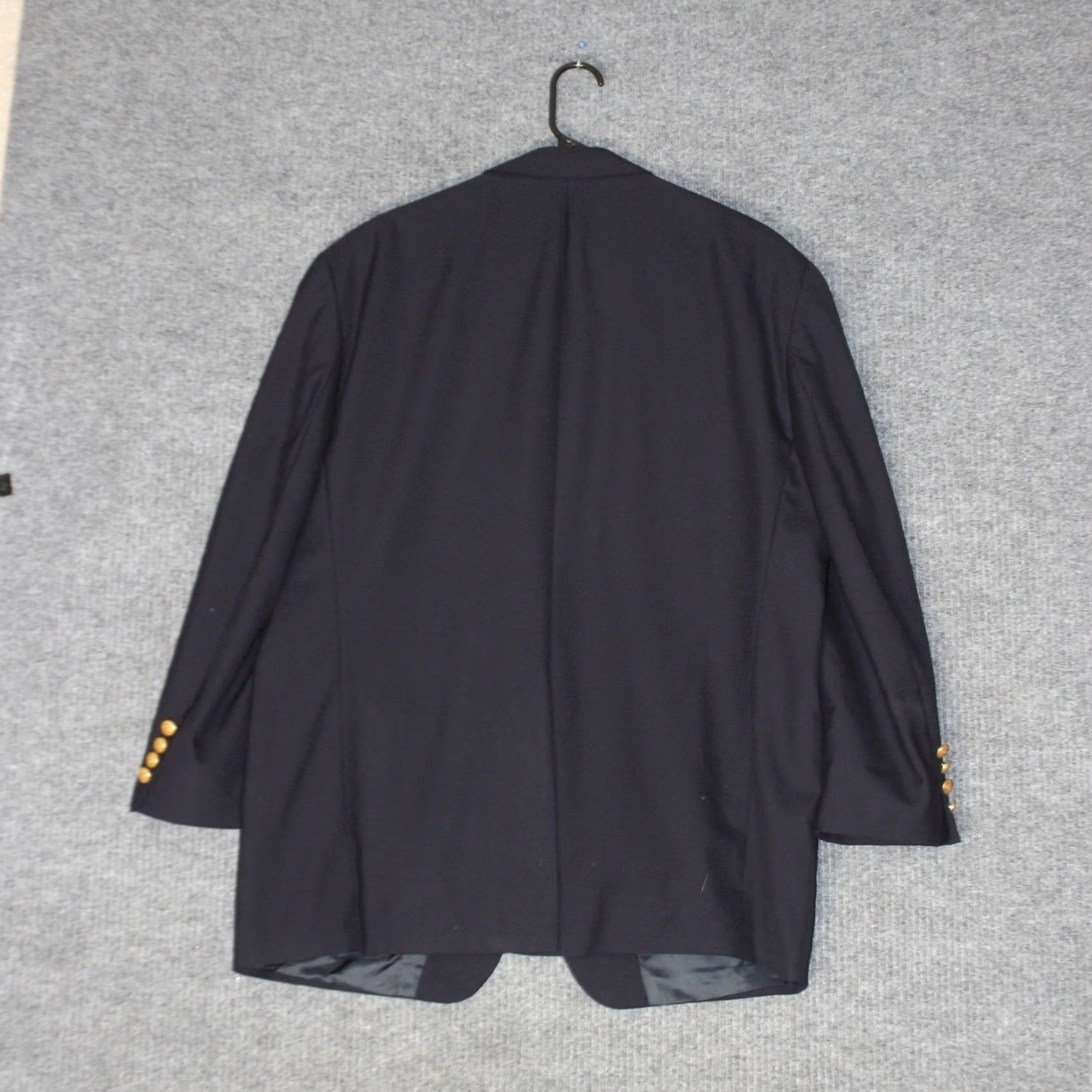 Ralph Lauren VINTAGE Chaps Ralph Lauren Blazer Mens 46R Navy Blue Wool Gold Button Sport Coat Size 46R - 7 Thumbnail