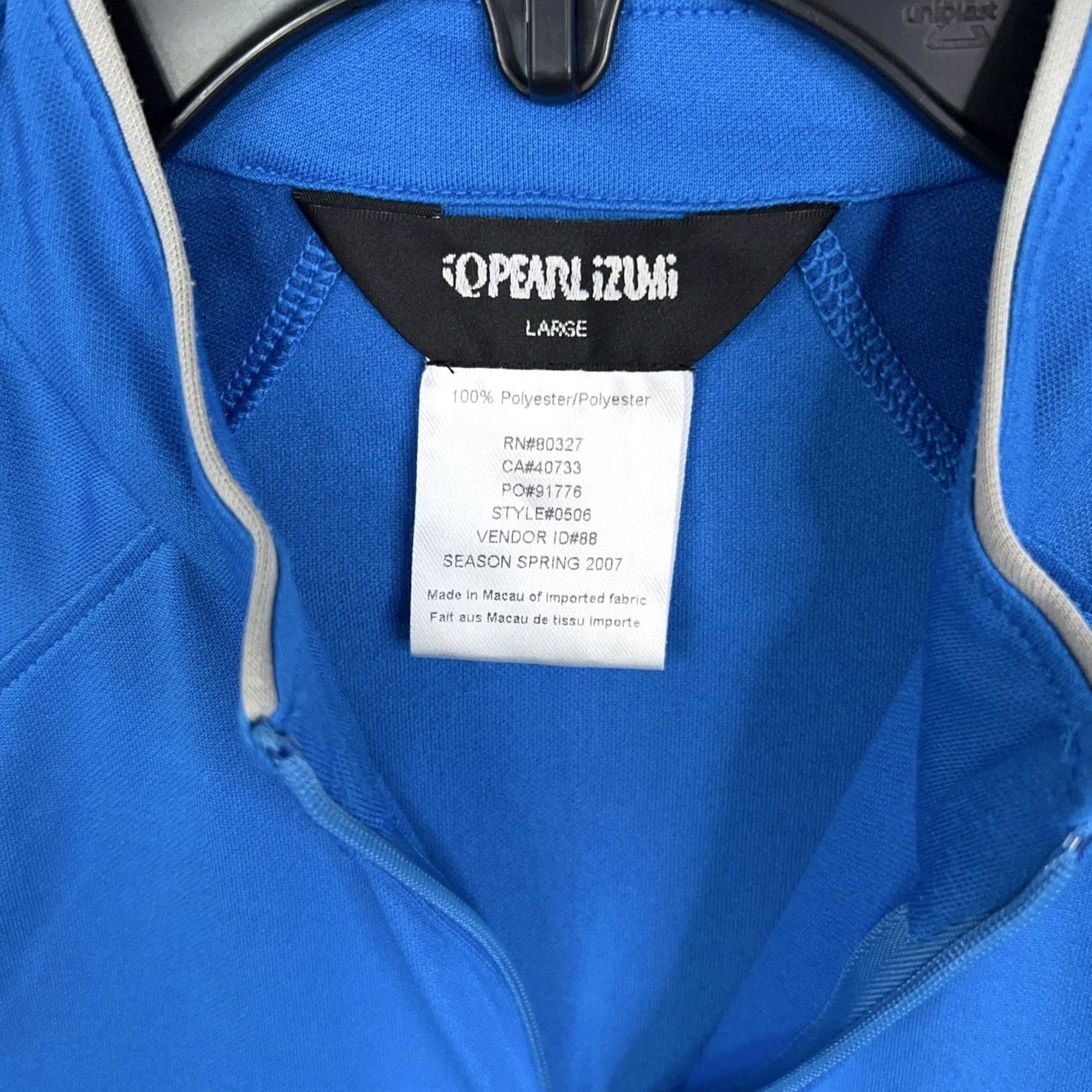PEARL iZUMi Pearl Izumi Cycling Jersey Mens Large Blue Black Short Sleeve Bike Shirt Pocket Size US L / EU 52-54 / 3 - 4 Thumbnail