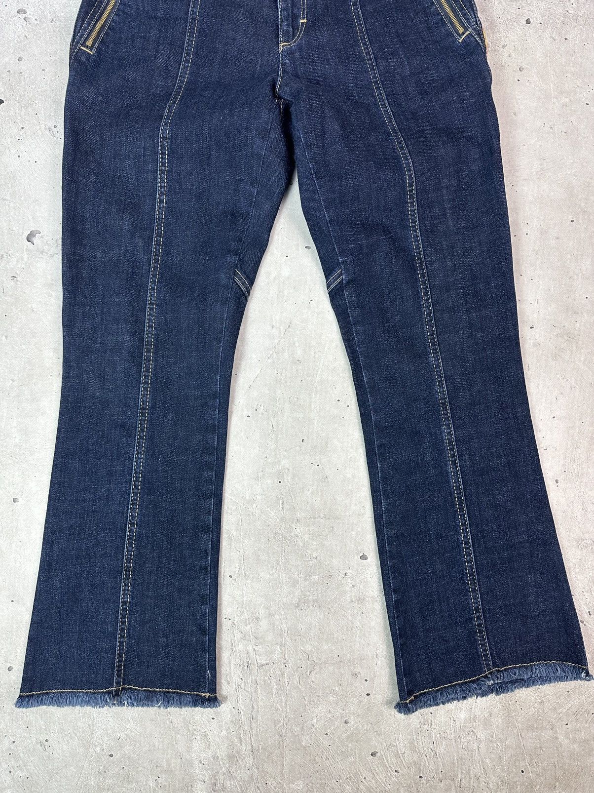 Bogner Sonia Bogner Patterned Strips Zip Pocket Blue Cotton Jeans Size 32" / US 10 / IT 46 - 3 Thumbnail