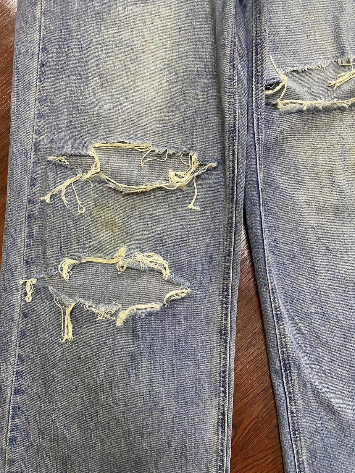Other Vintage Japanese Blue Faded Wash Distressed Baggy Jeans Size US 28 / EU 44 - 7 Thumbnail