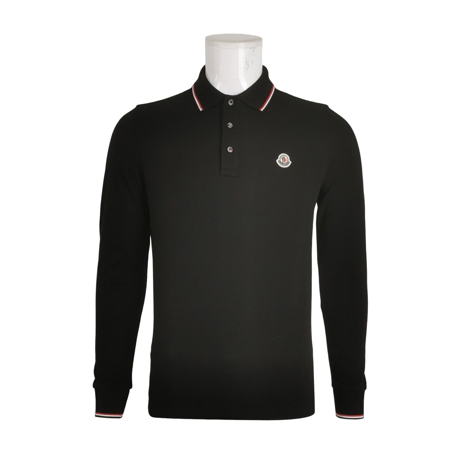 Moncler Moncler Stripe Trim Long Sleeve Polo Shirt Size S Size US S / EU 44-46 / 1 - 1 Thumbnail