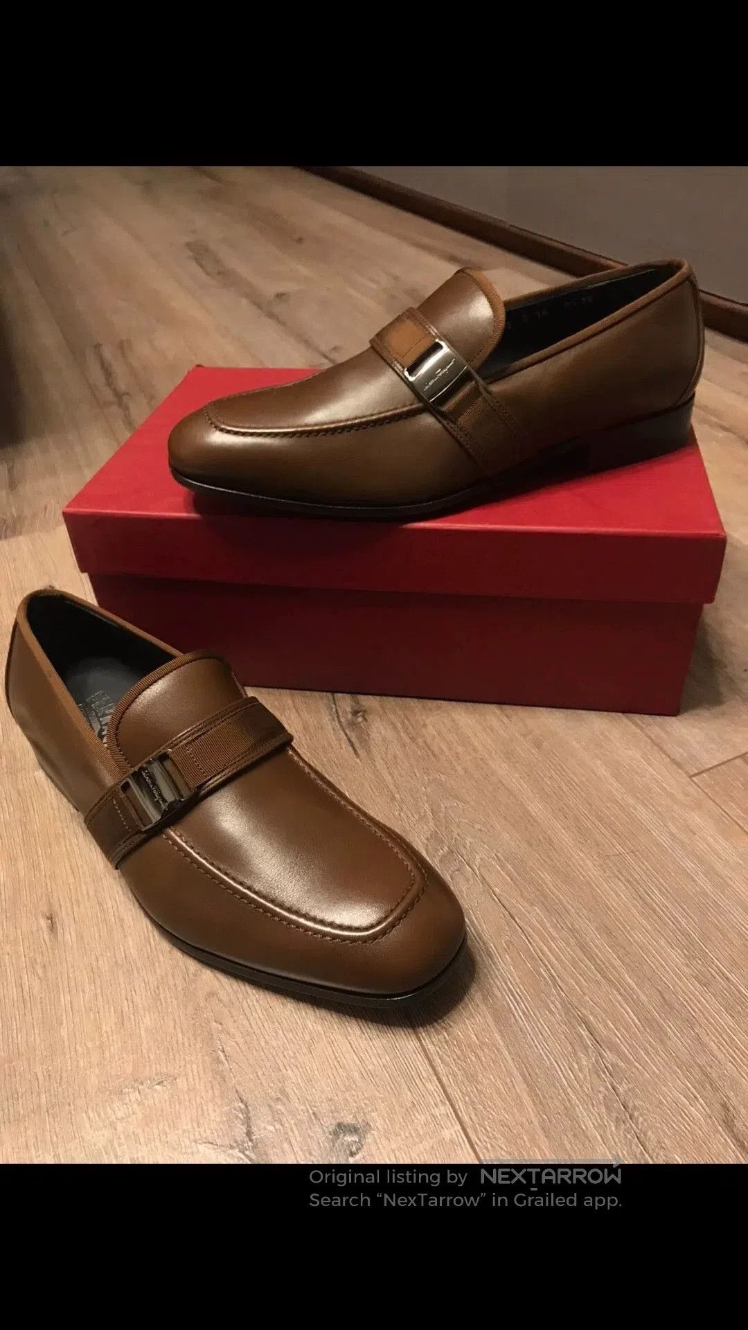 Salvatore Ferragamo Brown Leather Buckle Loafers Size 9.5. Size US 9.5 / EU 42-43 - 6 Thumbnail