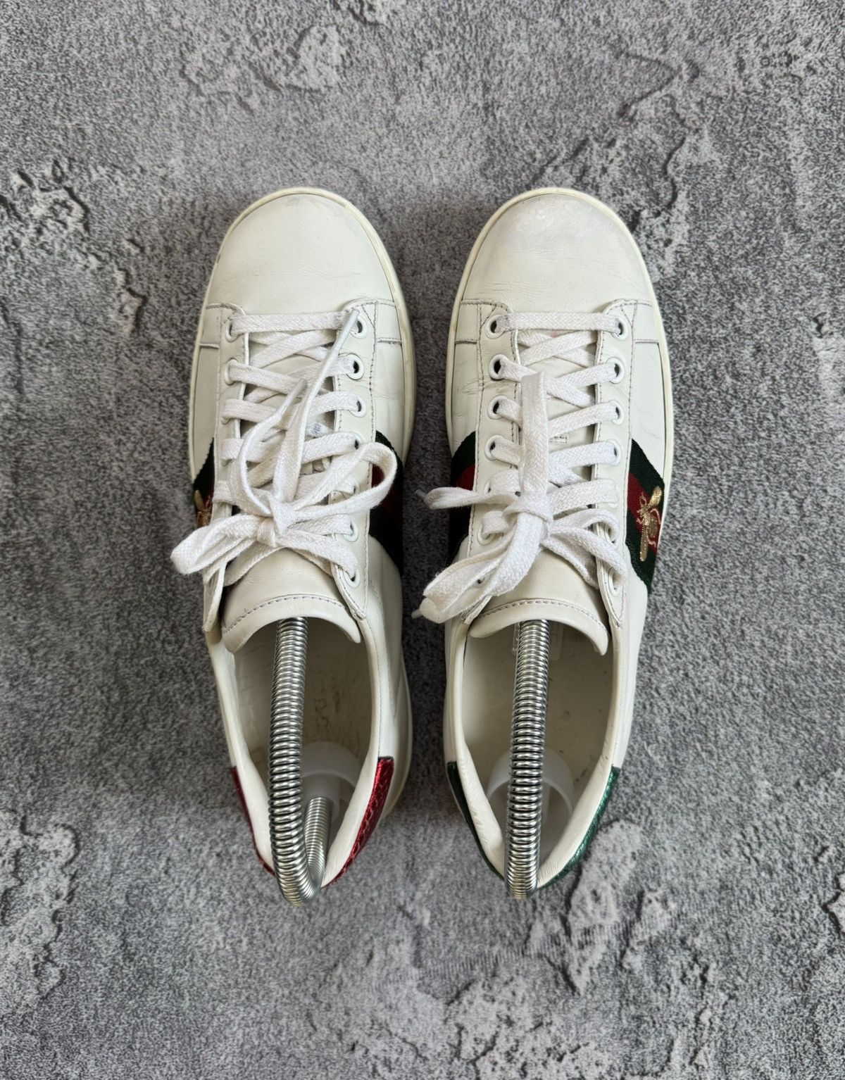 Designer × Gucci Gucci 36size white ACE leather low top sneakers shoes 431942 Size US 6 / IT 36 - 12 Thumbnail