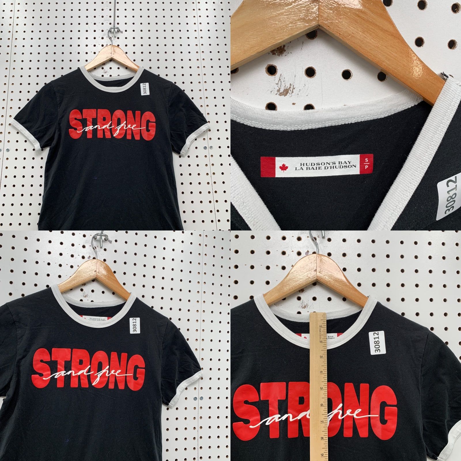 Vintage HUdson Bay Strong And Free Shirt Womens Small Black Ringer Canada 16.5X24.5 Size S / US 4 / IT 40 - 8 Thumbnail