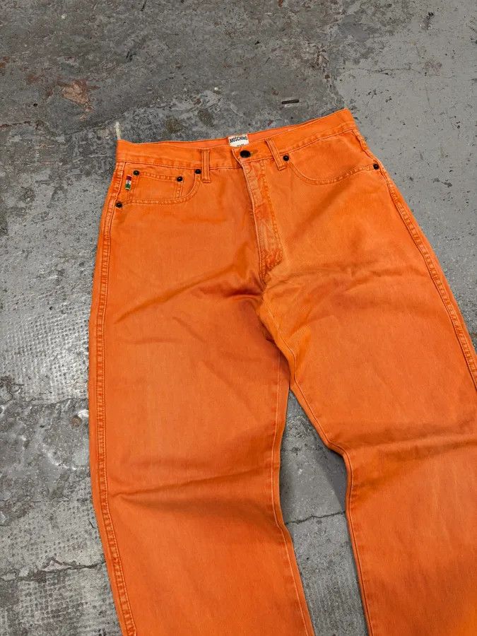 Designer × Moschino × Vintage 1990s Moschino Cozy Straight Orange Pants Size 27" / US 4 / IT 40 - 5 Thumbnail