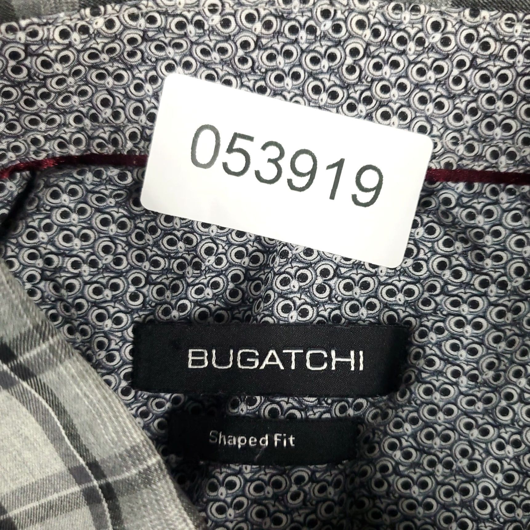 BUGATCHI Bugatchi Uomo Gray Plaid Button-Up Shirt Men's Large Long Sleeve Regular Fit Size US L / EU 52-54 / 3 - 7 Thumbnail