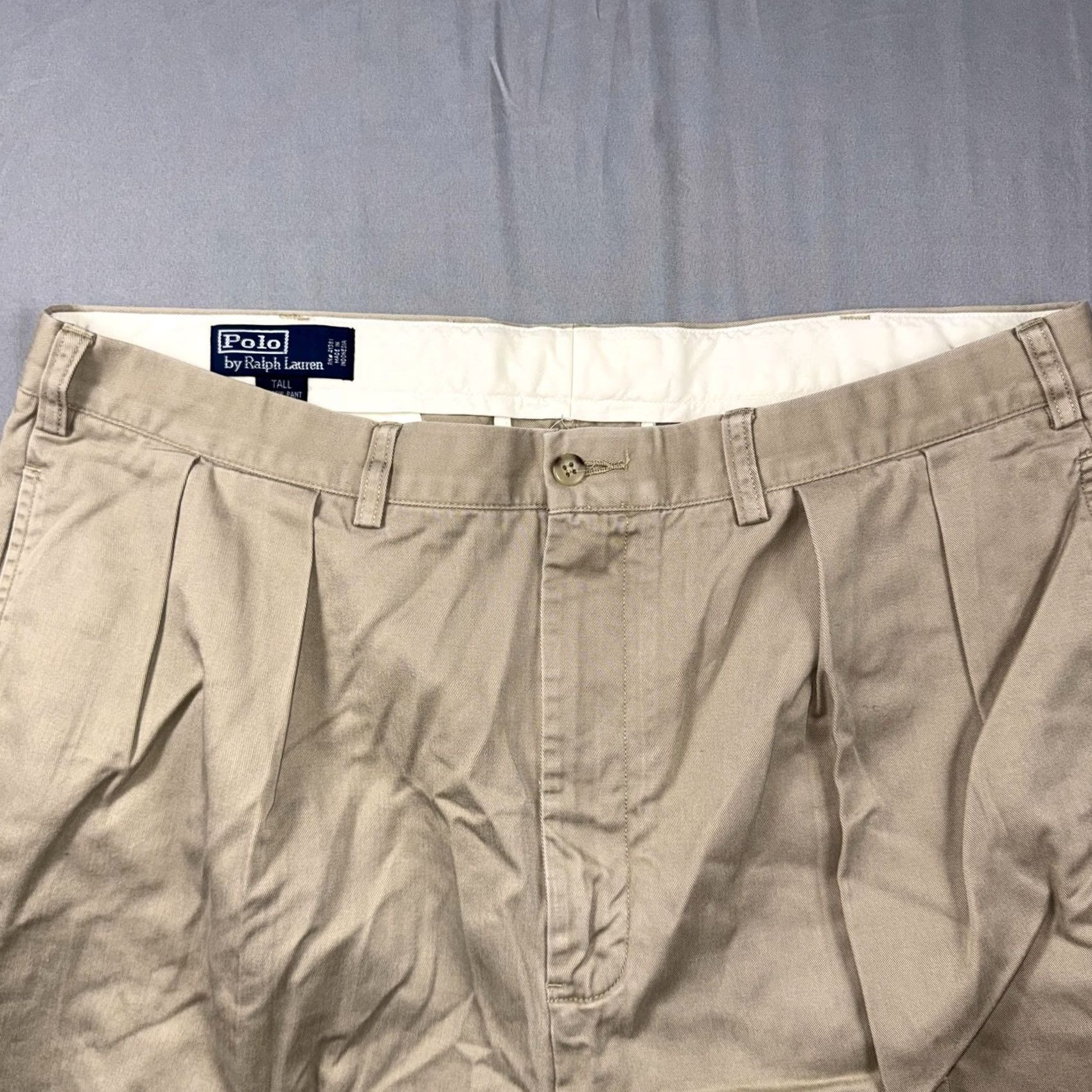 Polo Ralph Lauren Polo Ralph Lauren Andrew Pants Mens 40x36 Beige Pleated Cargo Chino Classic Fit Size US L / EU 52-54 / 3 - 5 Thumbnail