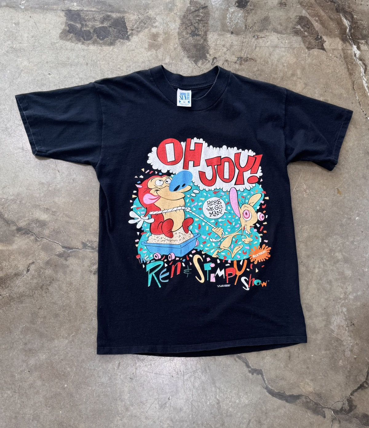 Nickelodeon × Vintage Vintage 1991 Ren & Stimpy Nickelodeon Single Stitch Medium Size US M / EU 48-50 / 2 - 2 Thumbnail