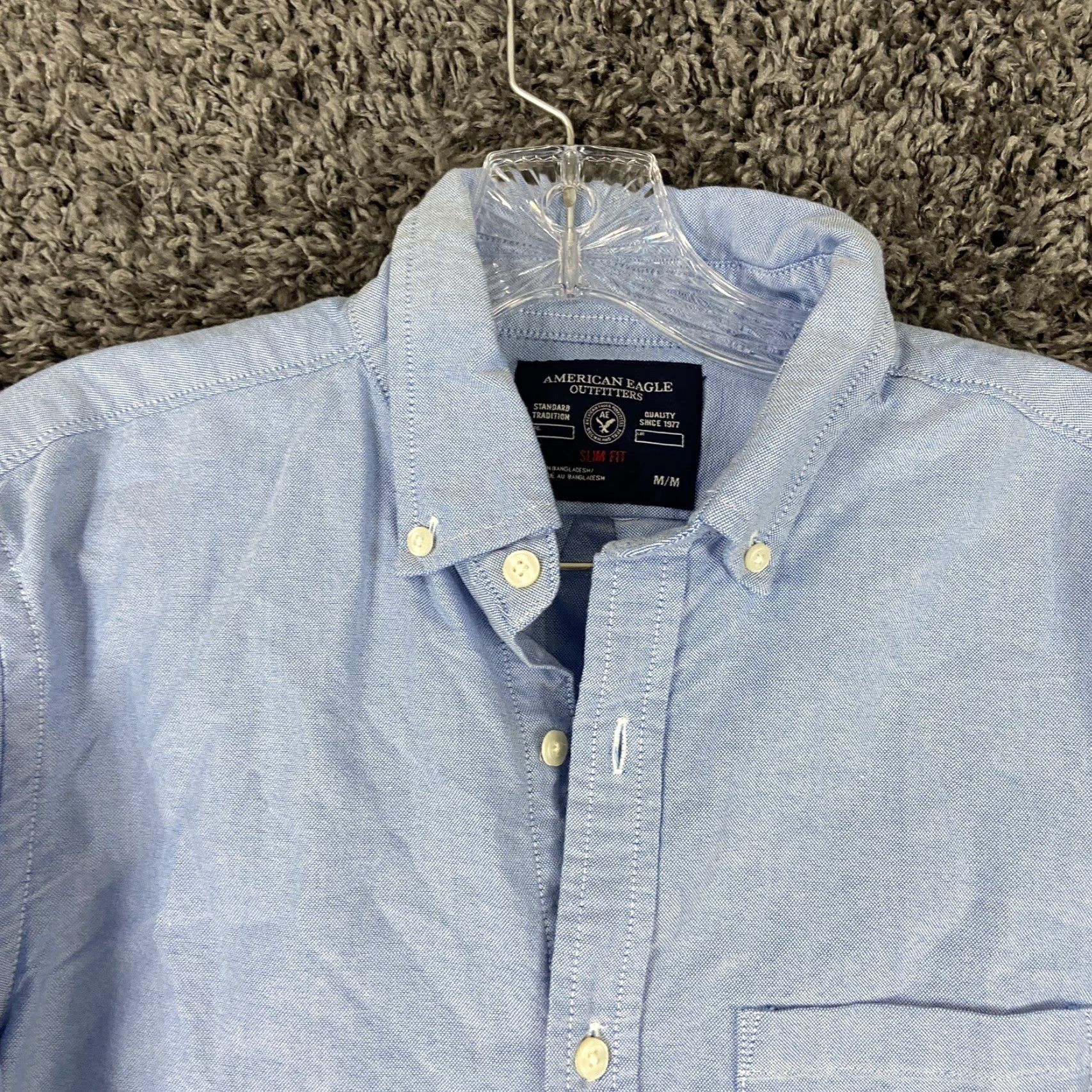 American Eagle Outfitters American Eagle Outfitters Shirt Men's M Blue Button-Up Long Sleeve Size US M / EU 48-50 / 2 - 5 Thumbnail