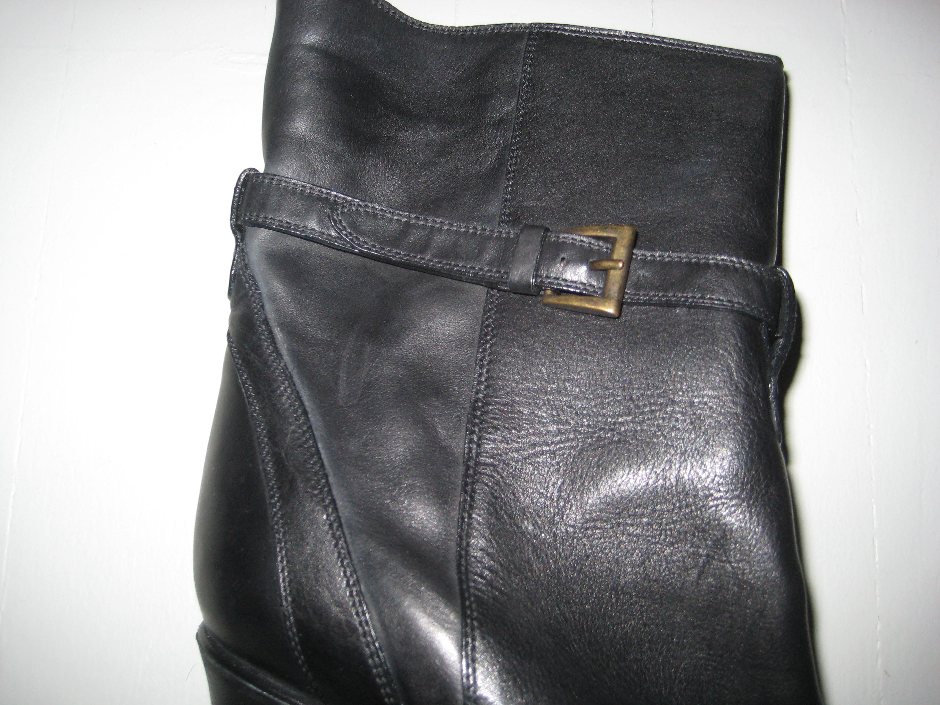 Chloe Chloe Black Leather Wedge Booties Size US 6.5 / IT 36.5 - 2 Thumbnail