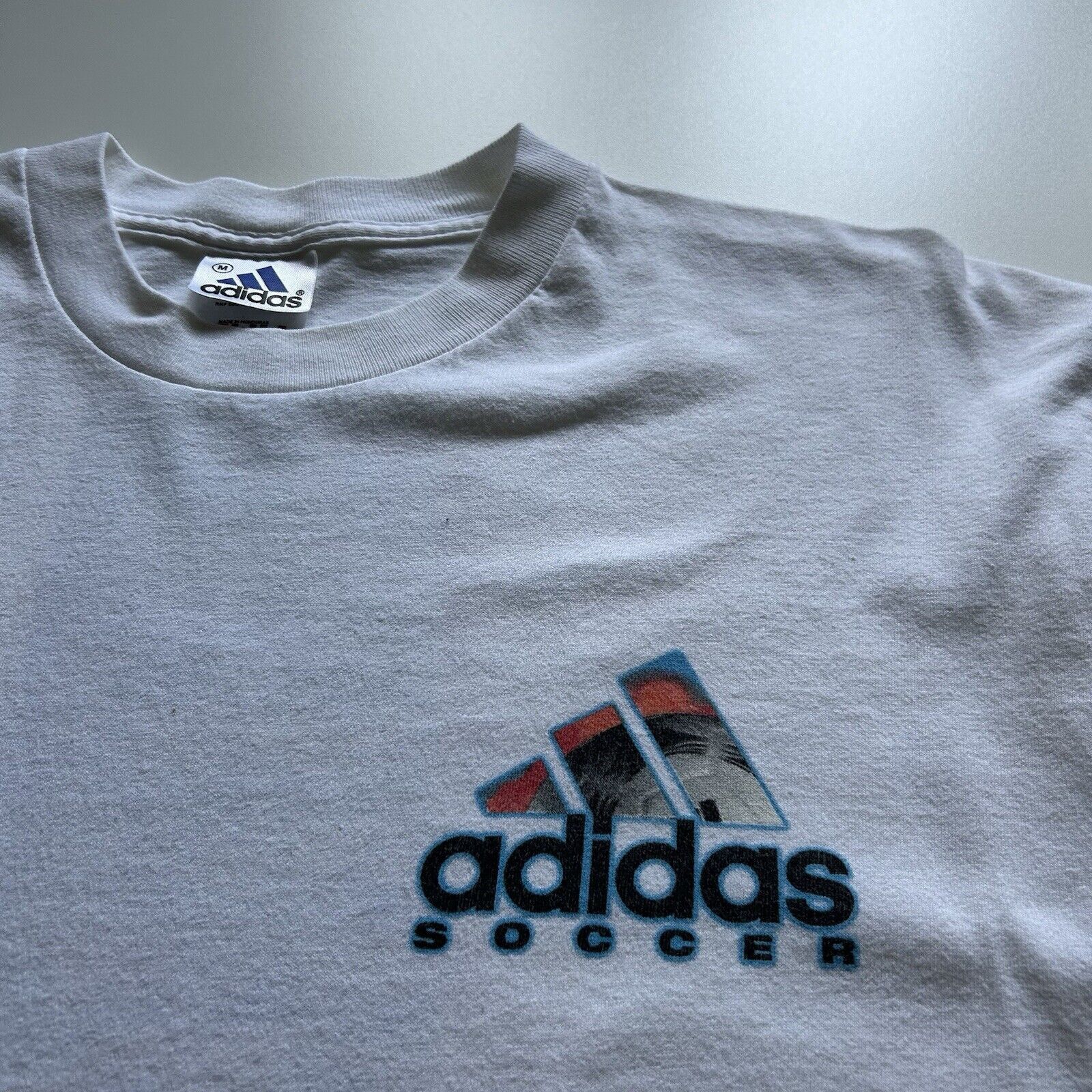 Adidas Vintage Y2K Adidas Soccer T Shirt Medium White Art Graphic Size US M / EU 48-50 / 2 - 3 Thumbnail