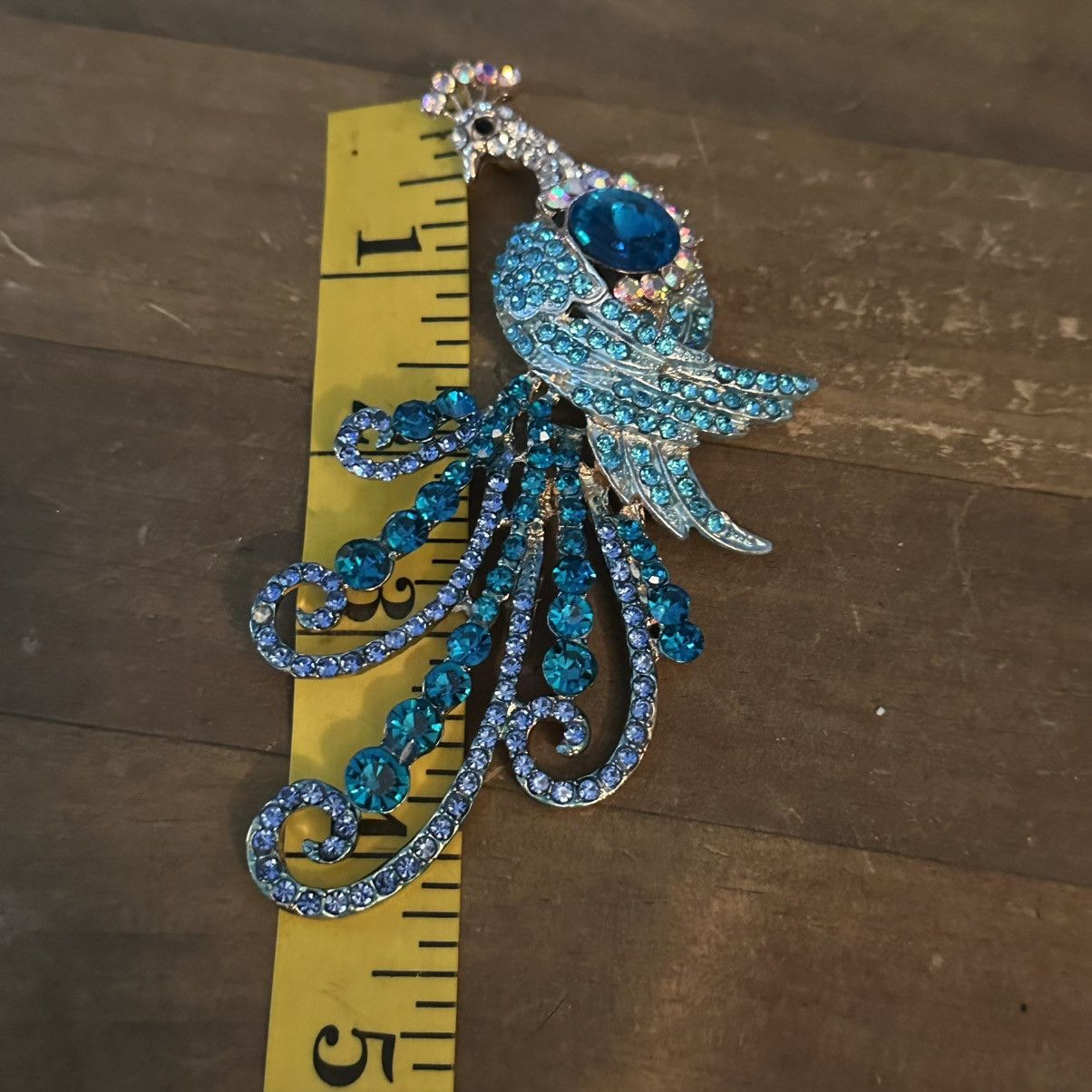 Other Large gold tone blue rhinestone peacock pendant Size ONE SIZE - 3 Thumbnail
