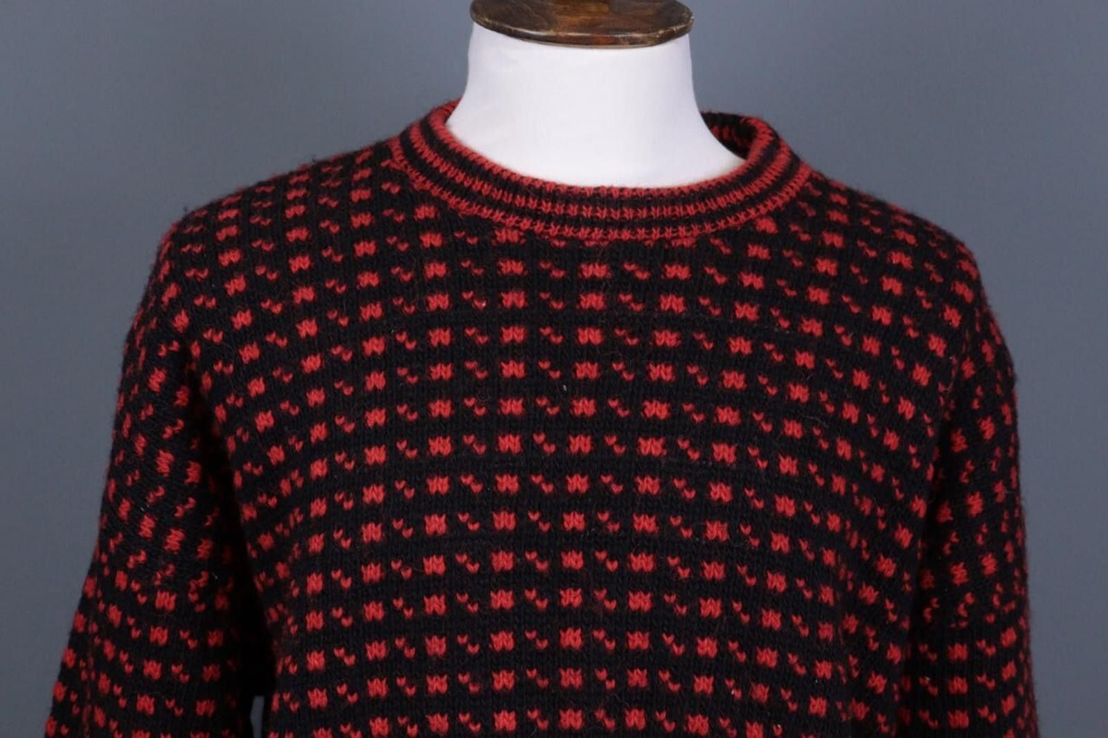 Designer Devold Norway Knit Black Pritned Wool Sweater Size XL / 54 Size US XL / EU 56 / 4 - 2 Thumbnail
