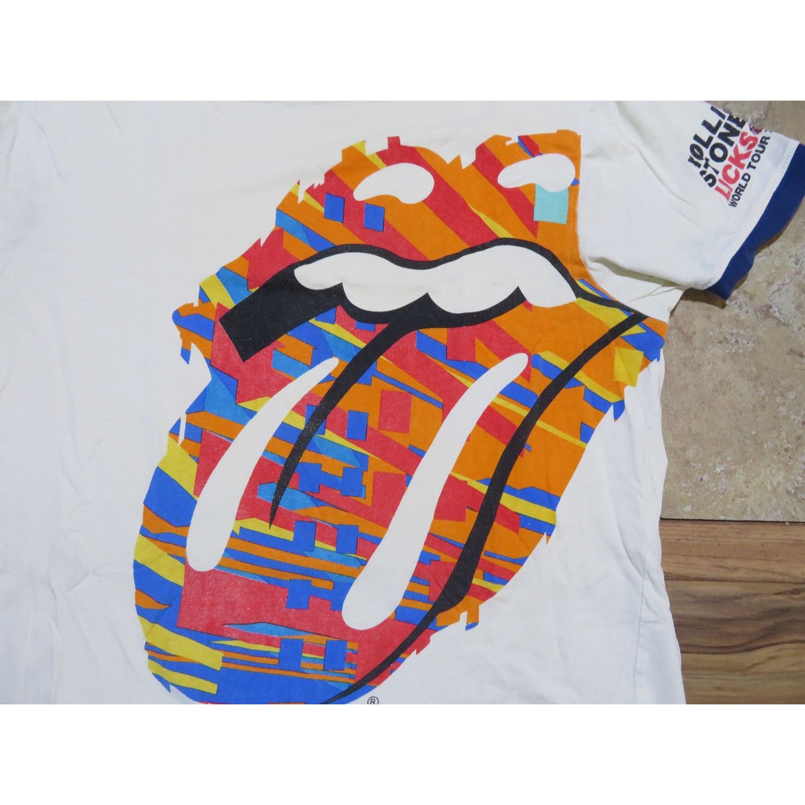 Other Rolling Stones Licks Tour Ringer T-Shirt, Beige Sz M, 2002 Size US M / EU 48-50 / 2 - 2 Thumbnail