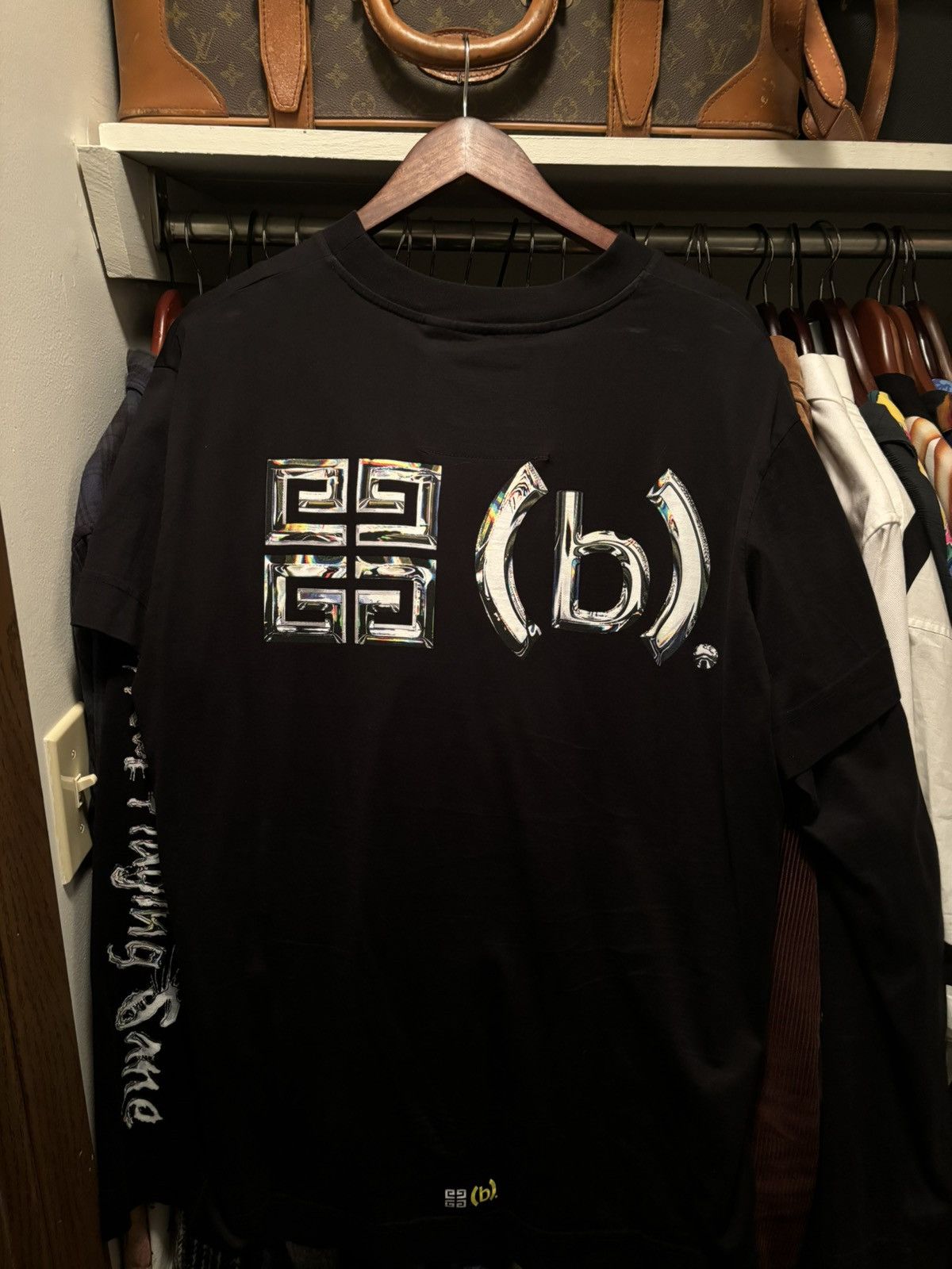 (B).Stroy × Givenchy Black Double Layer Long Sleeve T-shirt Size US L / EU 52-54 / 3 - 2 Thumbnail