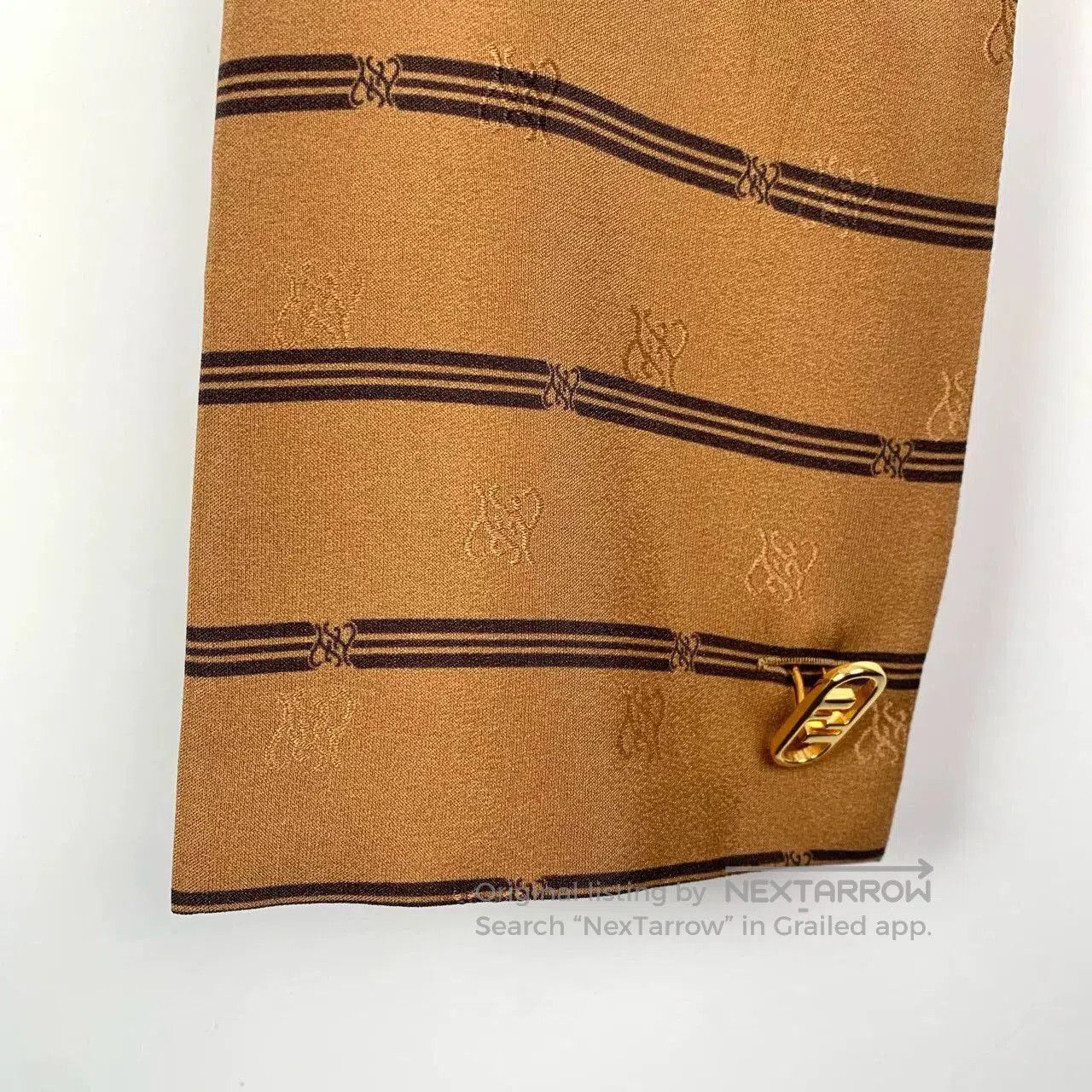 Fendi fendi brown striped silk long sleeve shirt. Size US M / EU 48-50 / 2 - 4 Thumbnail