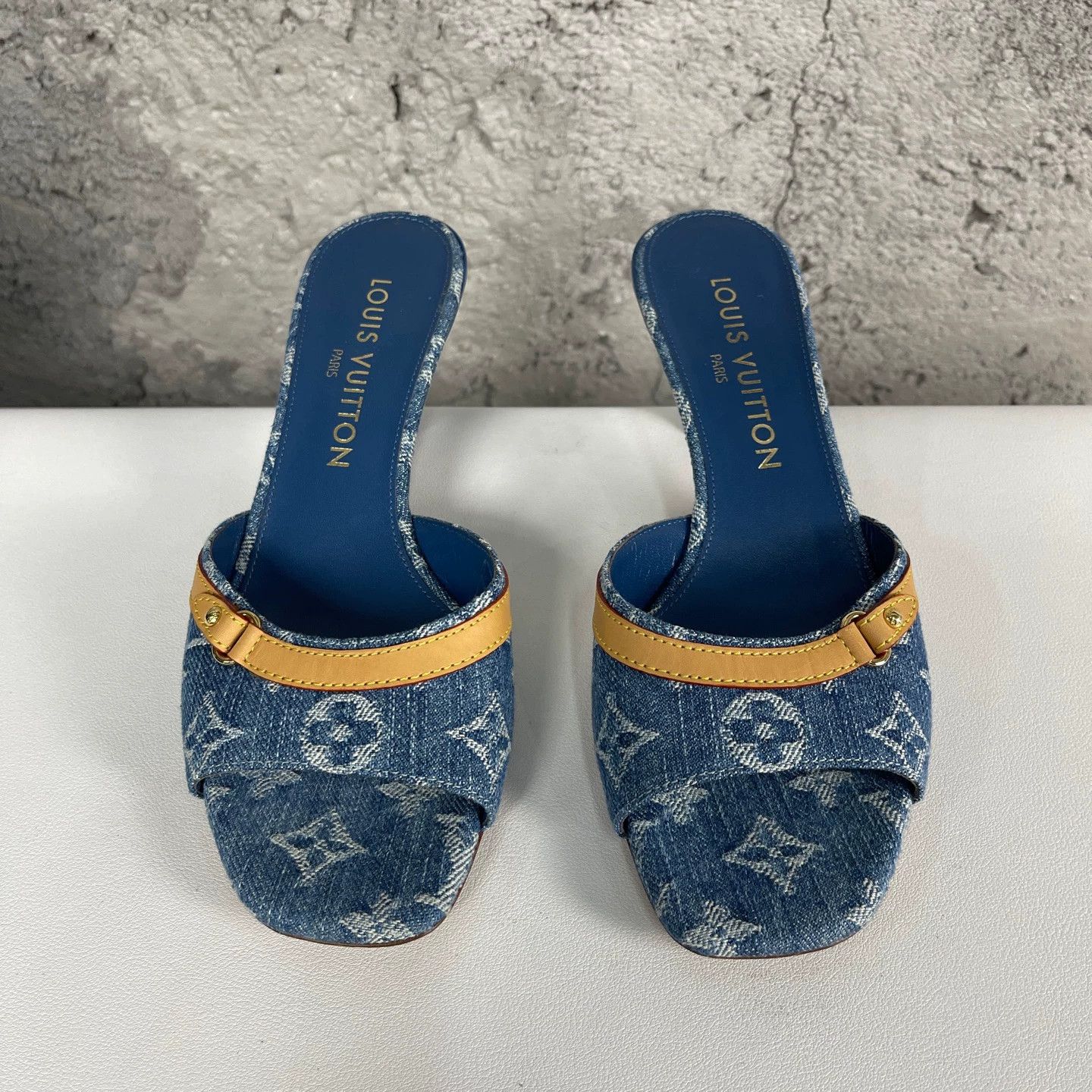 Louis Vuitton Louis Vuitton denim monogram heeled sandal women's 37 Size US 6.5 / IT 36.5 - 7 Thumbnail