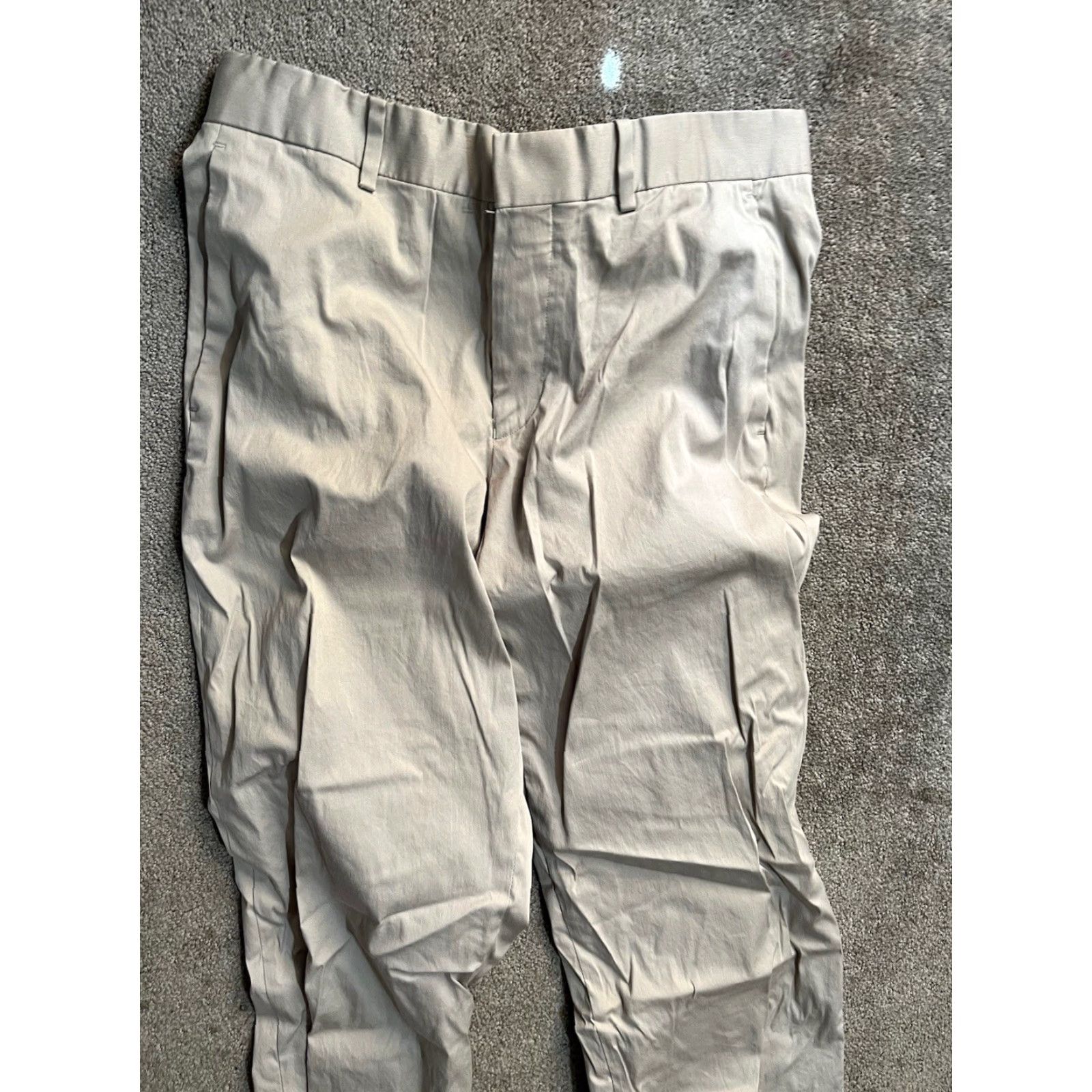 Theory Theory Mens Pants 32x28 Beige Flat Front Chino Lightweight Stretch Pocket Regular Fit Golf Casual Trousers Size US 32 / EU 48 - 2 Thumbnail