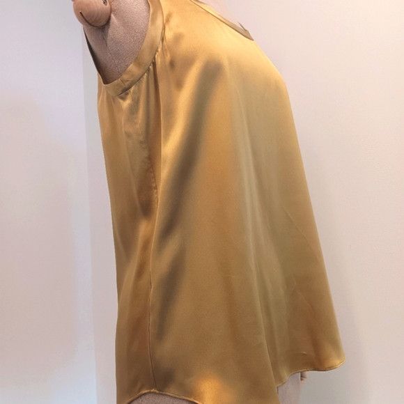 Lafayette 148 LAFAYETTE 148 Perla Luxe Silk Charmeuse Blouse - Gold Size S / US 4 / IT 40 - 5 Thumbnail