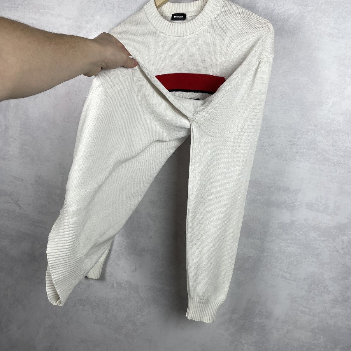 Diesel Big D Logo Cotton Knit Sweater Jumper
