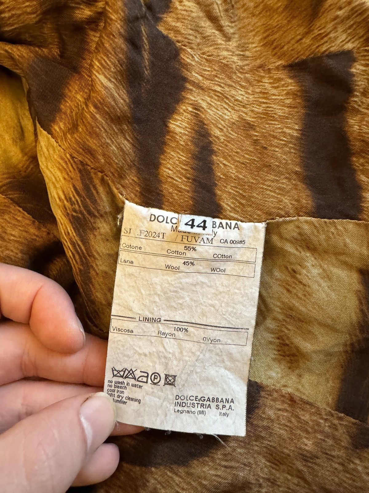 Dolce & Gabbana × Vintage Dolce&Gabbana Vintage 90s Velvet Blazer Jacket Leopard Rare! Size M / US 6-8 / IT 42-44 - 10 Thumbnail