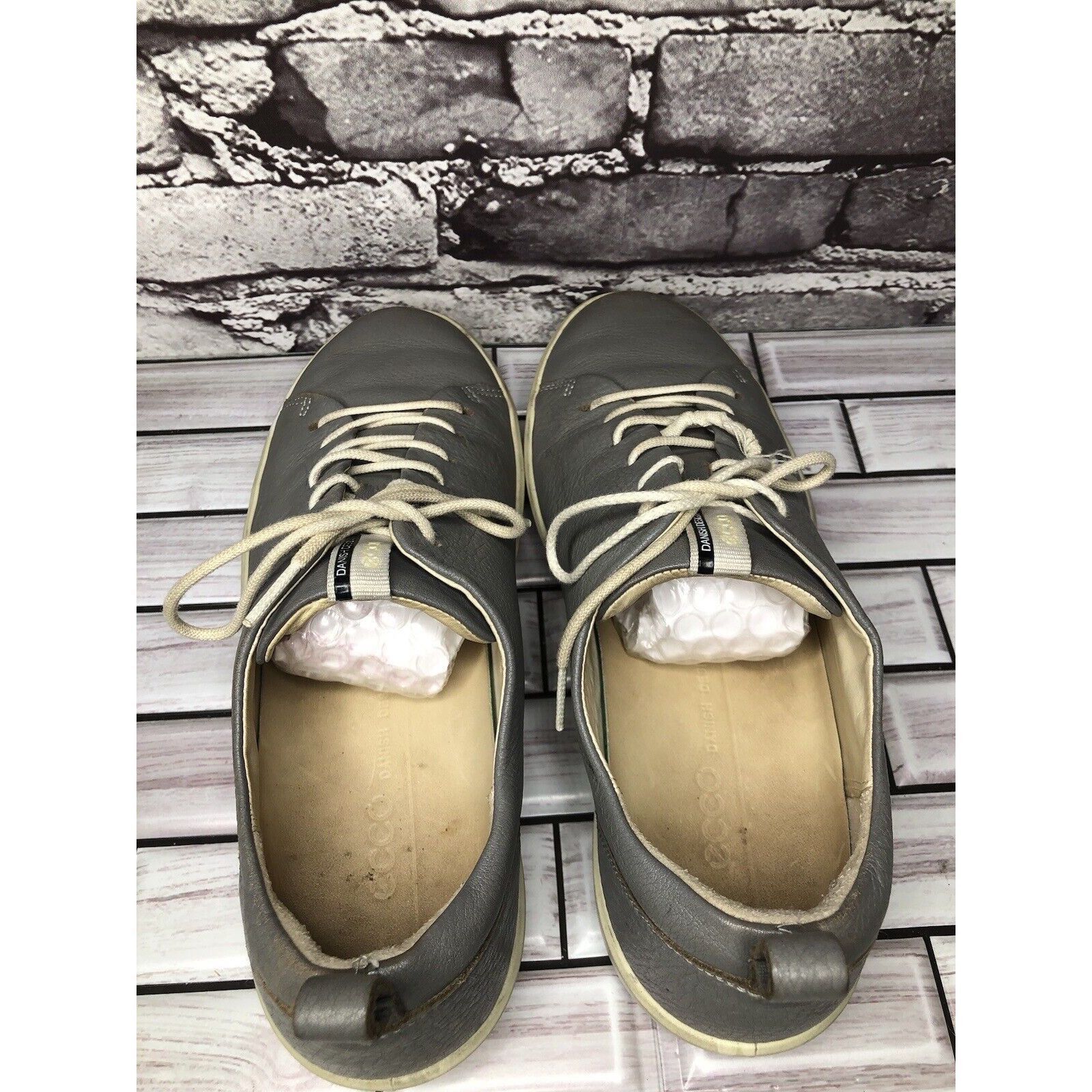 Ecco Ecco Danish Gray Leather Lace Up Casual Low Sneaker Shoes Wo Size US 10 / IT 40 - 5 Thumbnail