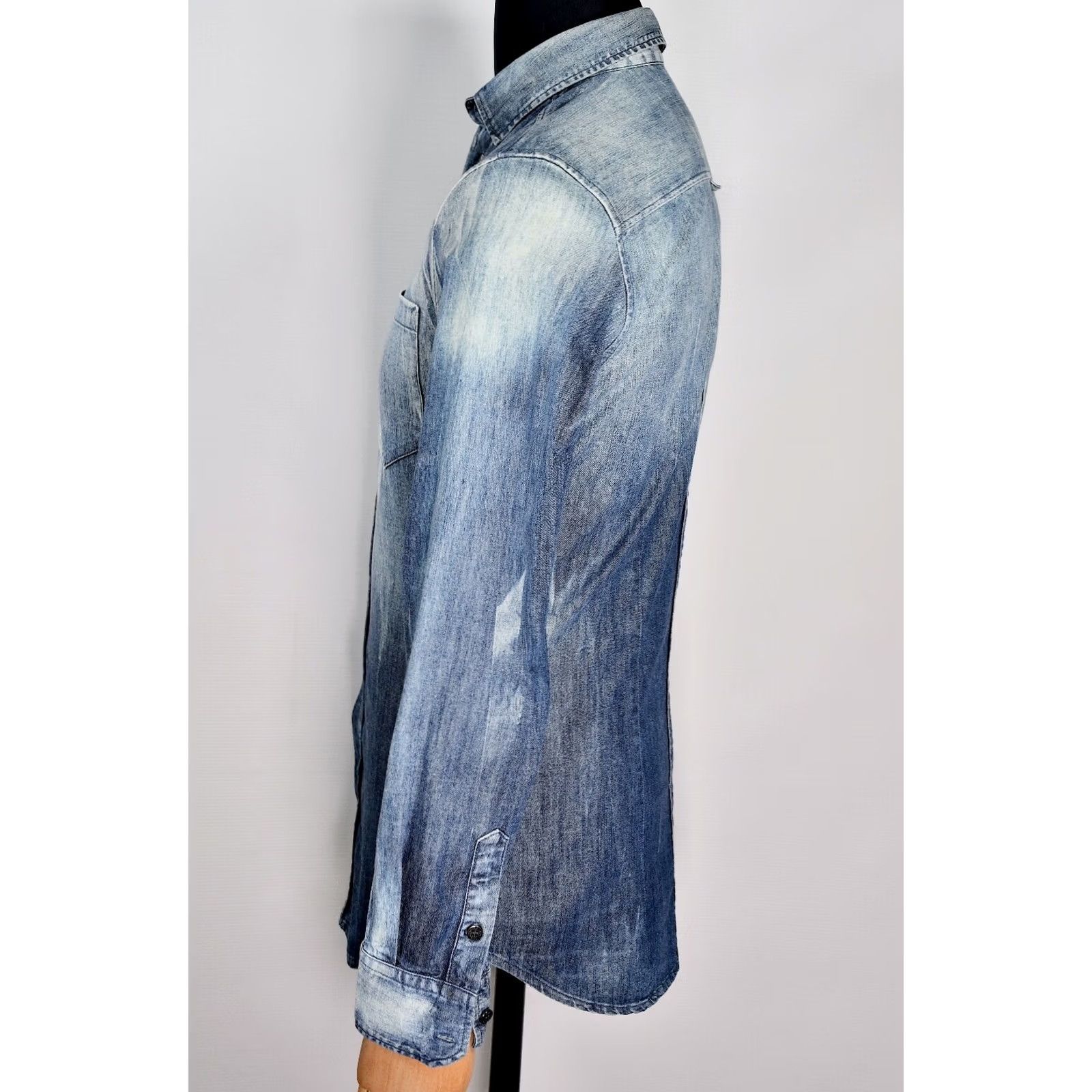 Dolce & Gabbana Dolce&Gabbana D&G Slim Denim Shirt Men 39 Blue Button-Up Casual Cotton Denim Slimming Long Sleeve Solid Shirt Mens Size US L / EU 52-54 / 3 - 5 Thumbnail