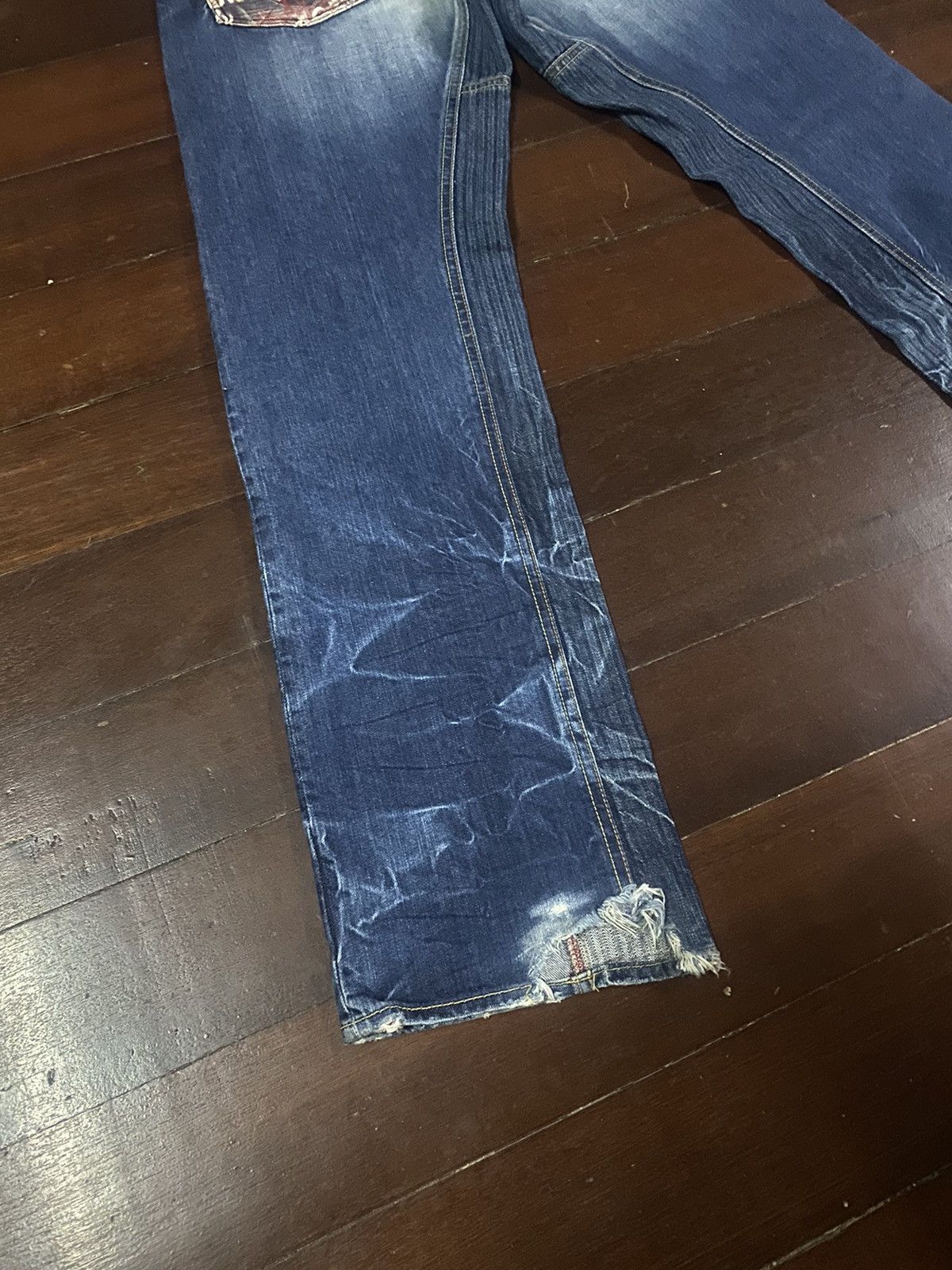 Eternal × Japanese Brand Vintage 90s🔥ETERNAL🔥Distressed Sukajan Hybrid Jeans B1 Size US 34 / EU 50 - 14 Thumbnail