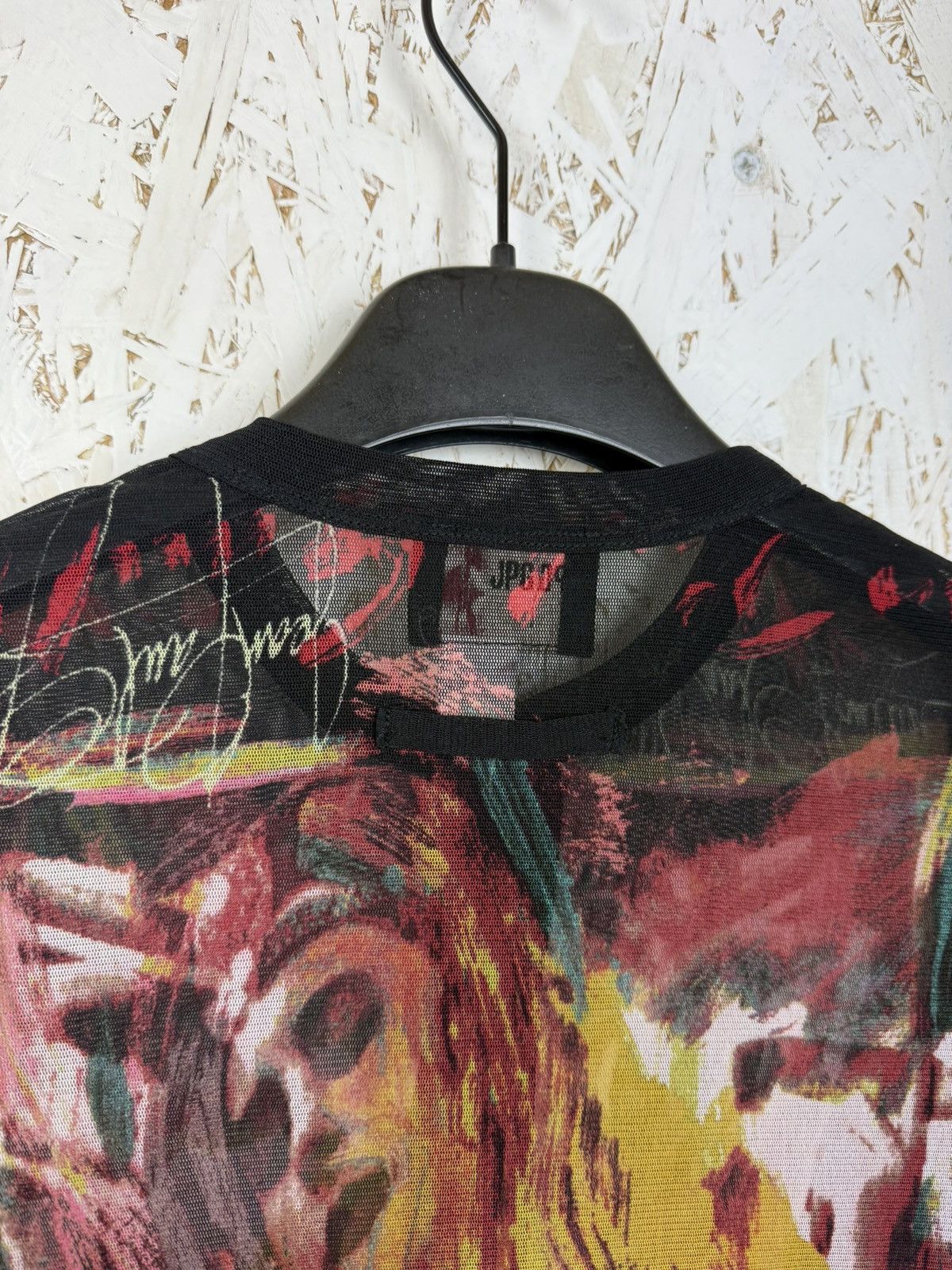 Jean Paul Gaultier 90s Vintage Jean Paul Gaultier Painted Woman Mesh Cardigan Size S / US 4 / IT 40 - 9 Thumbnail