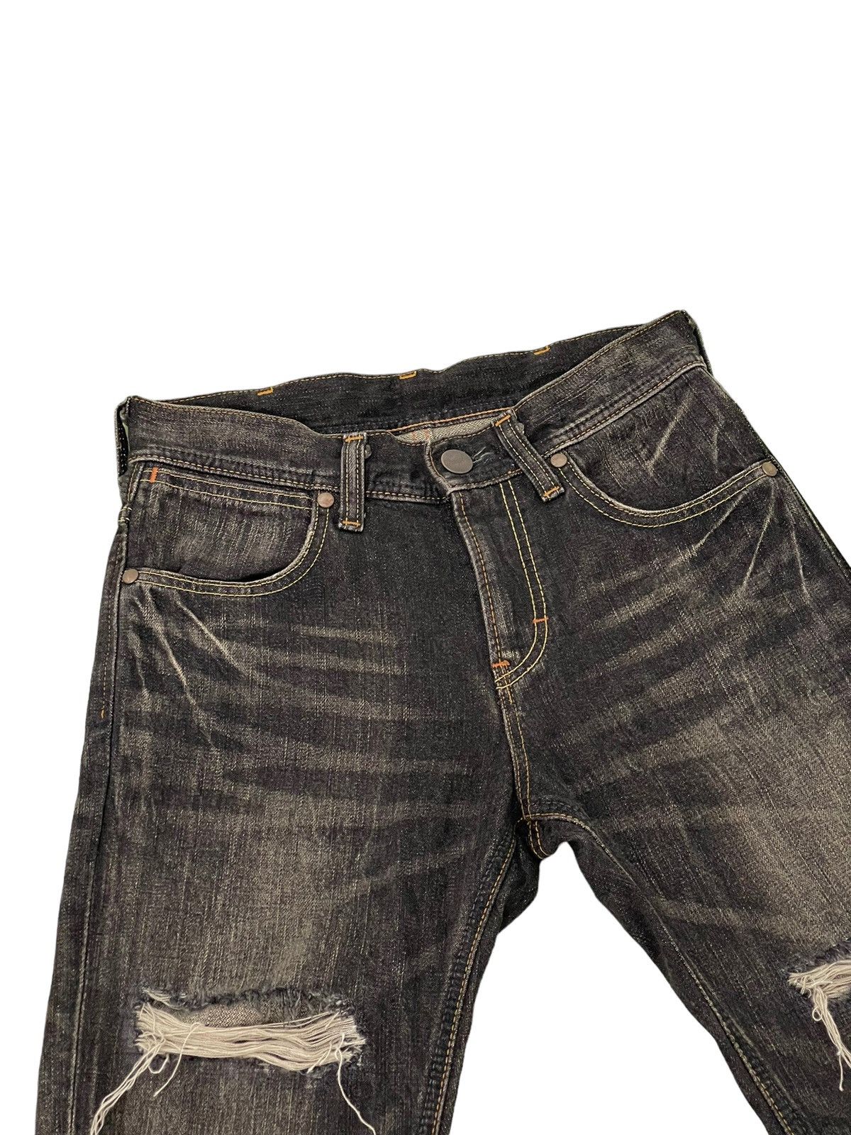 Japanese Brand Flare Jeans Wrangler Faded Distress Boot Cut 7🟦2 Size US 29 - 8 Thumbnail
