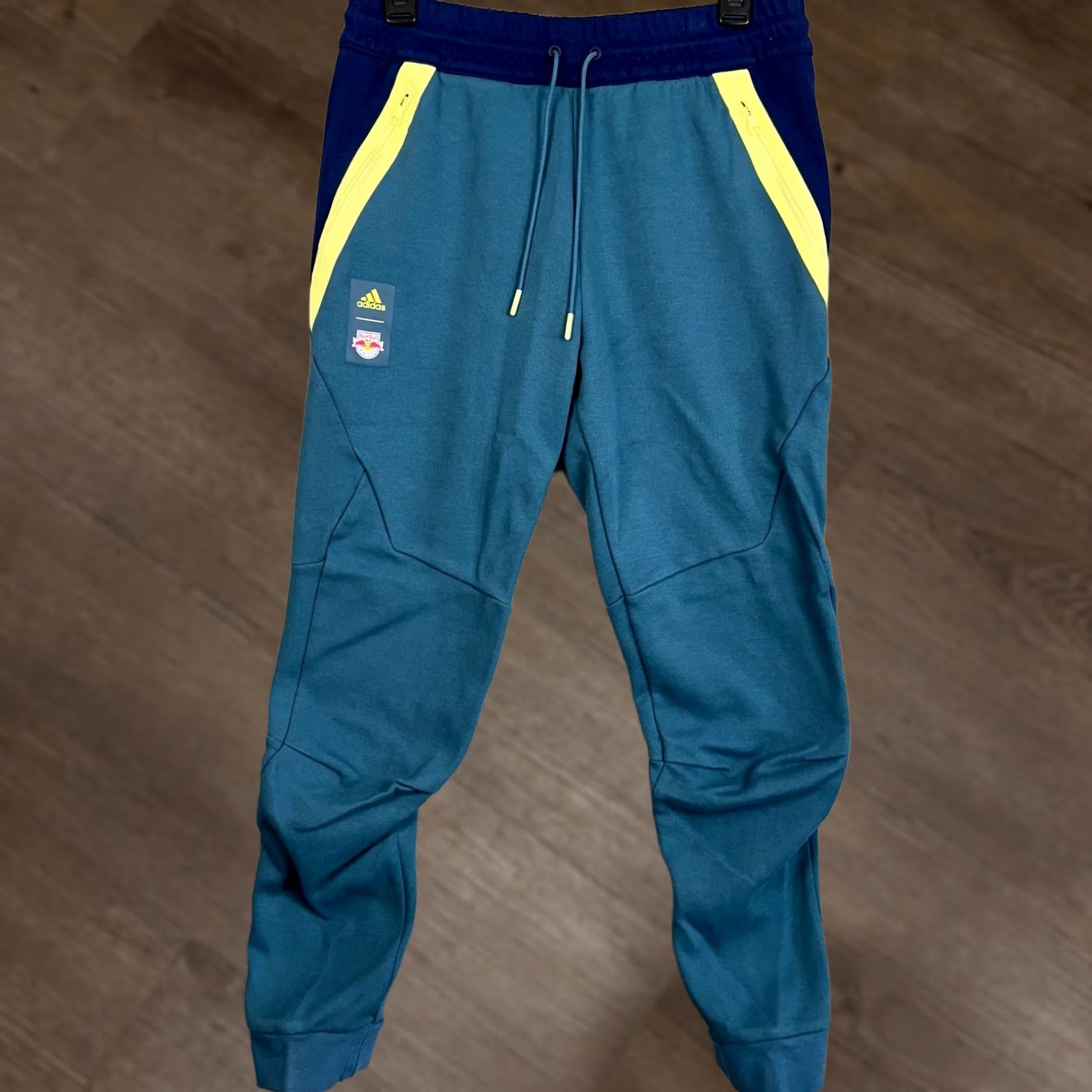 Adidas VINTAGE New York Red Bulls Adidas Pants Mens M Teal Navy Soccer Jogger Activewear Size US 31 - 1 Thumbnail