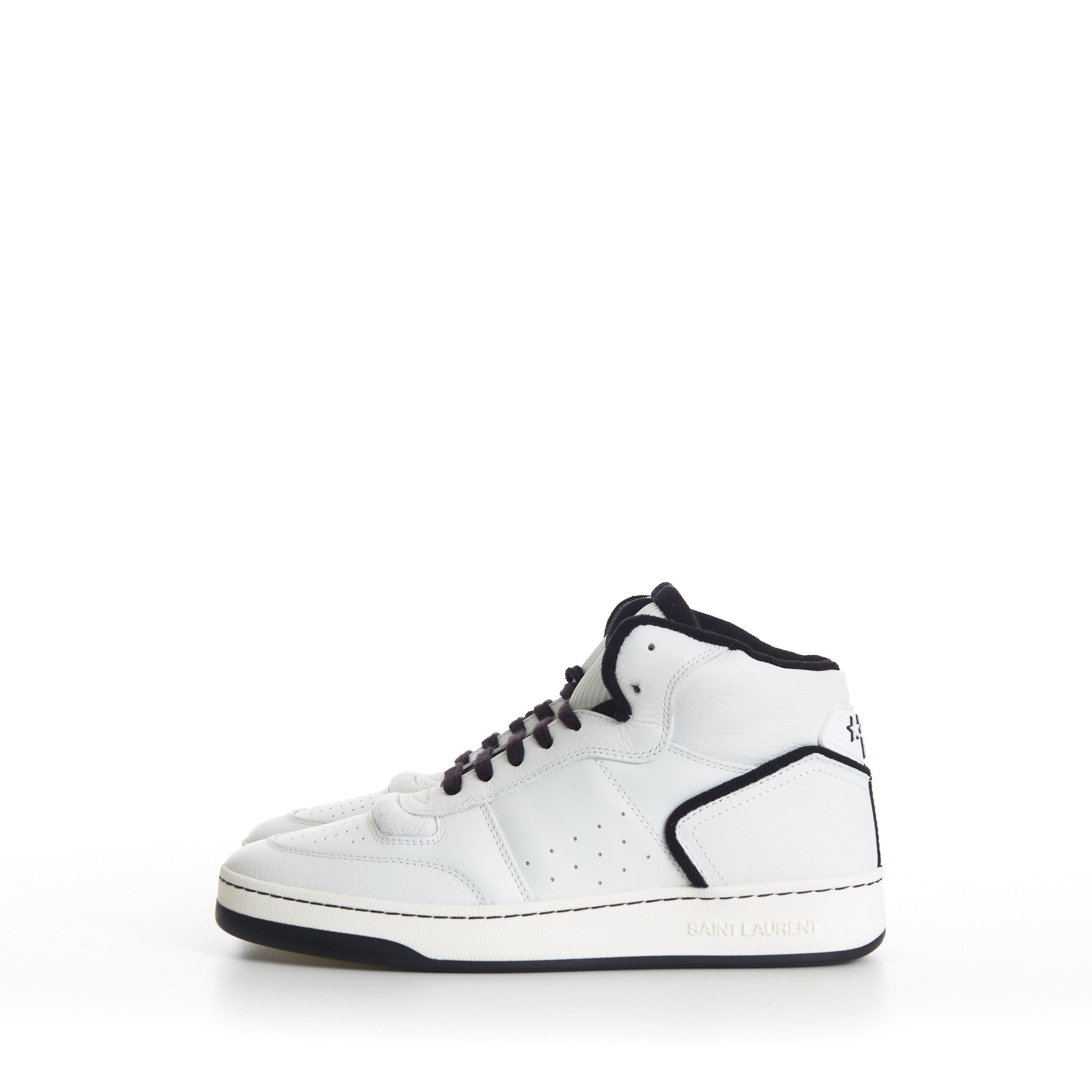 Saint Laurent Paris SL/80 White Mid-top Sneakers - Smooth & Grained Leather Size US 9 / EU 42 - 5 Thumbnail