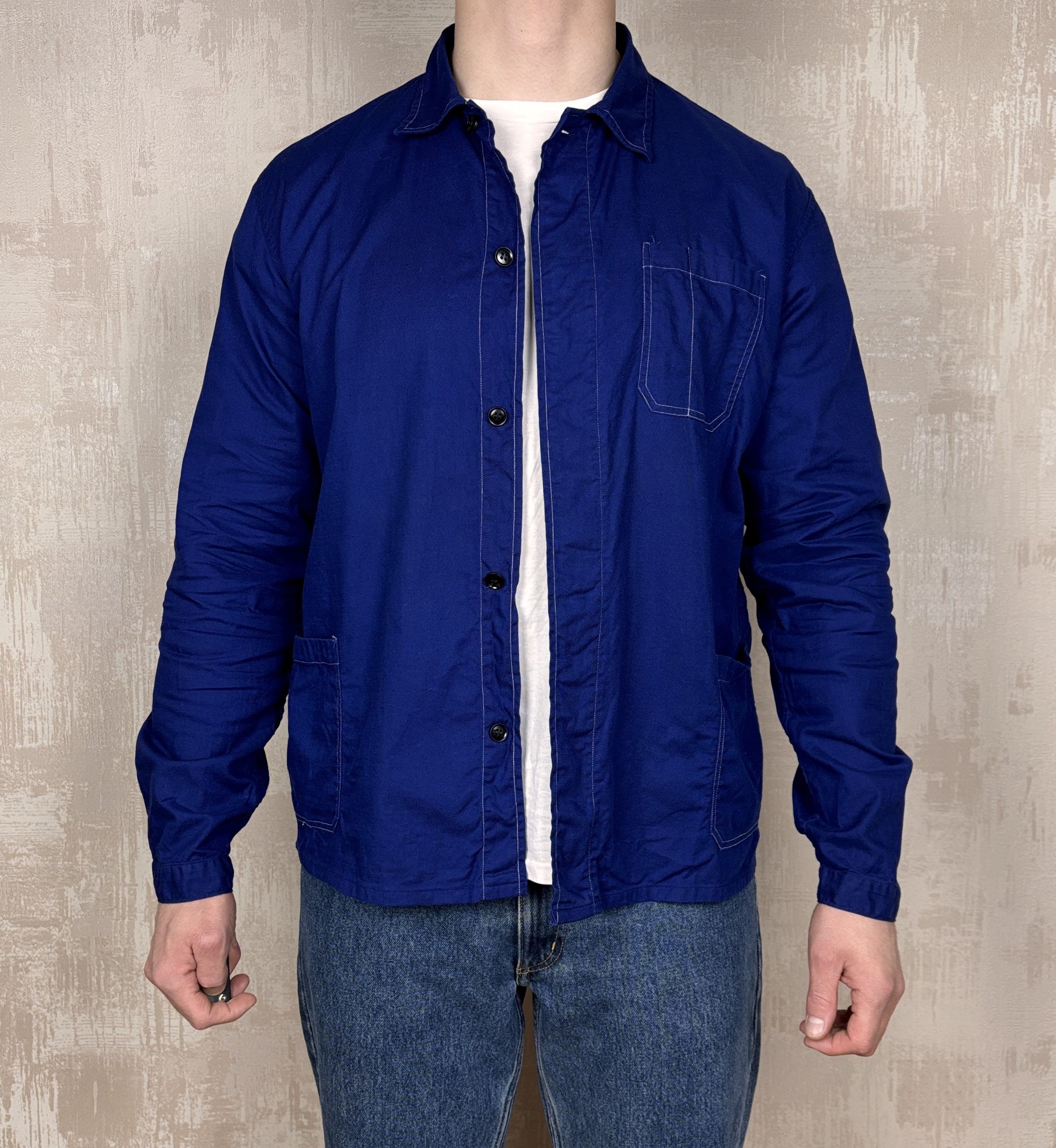 Le Laboureur Vintage Locontap Indigo Blue Work Jacket Chore French Size US L / EU 52-54 / 3 - 1 Thumbnail