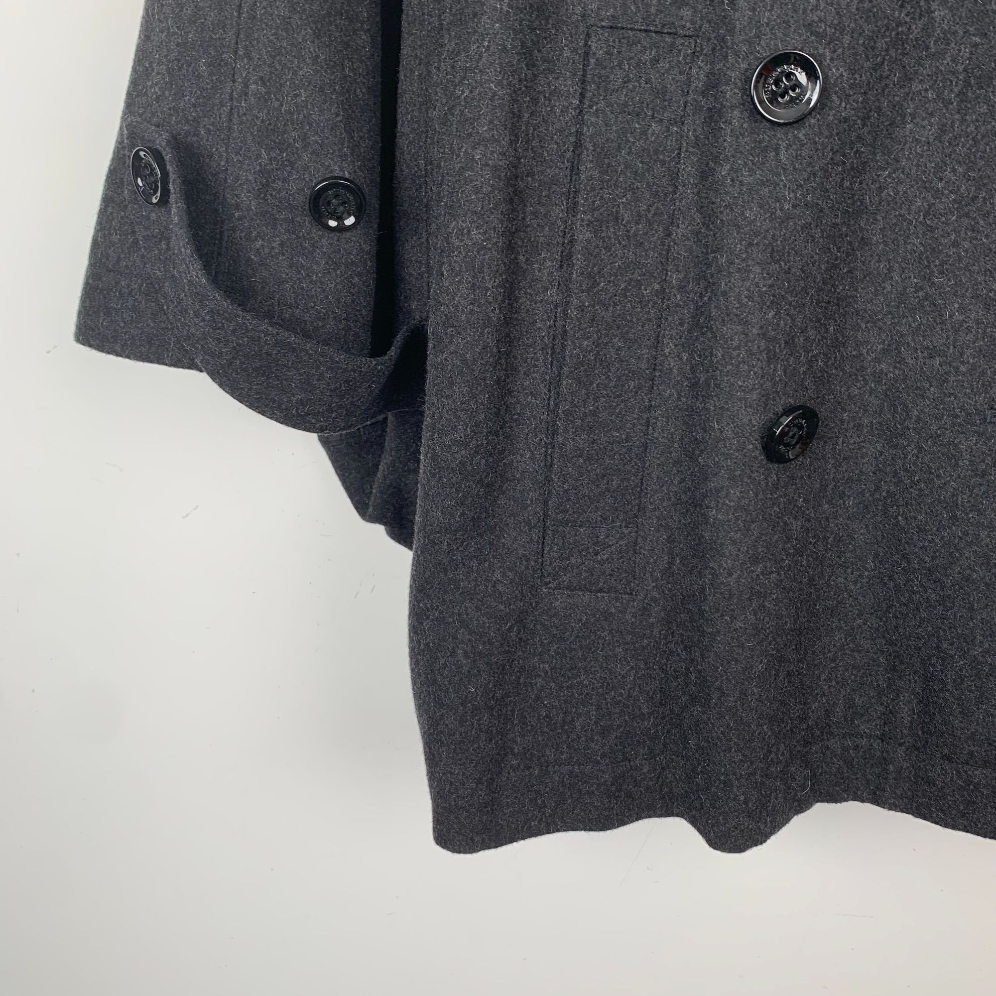 Burberry H9339 Burberry Brit Womens Charcoal Gray Wool Blend Double-B Size S / US 4 / IT 40 - 4 Thumbnail