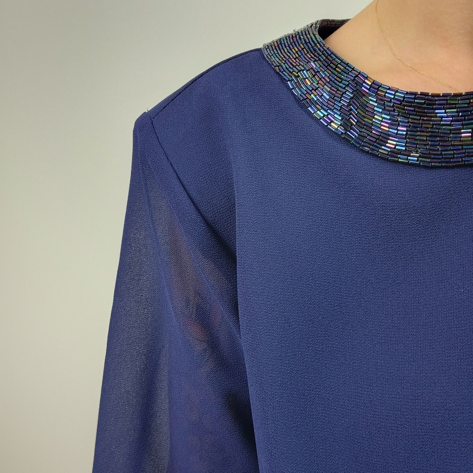 Other Patra Beaded Dressy Jacket Sheer Arms Plus Size 18 NWT Size XXL / US 16-18 / IT 52-54 - 4 Thumbnail